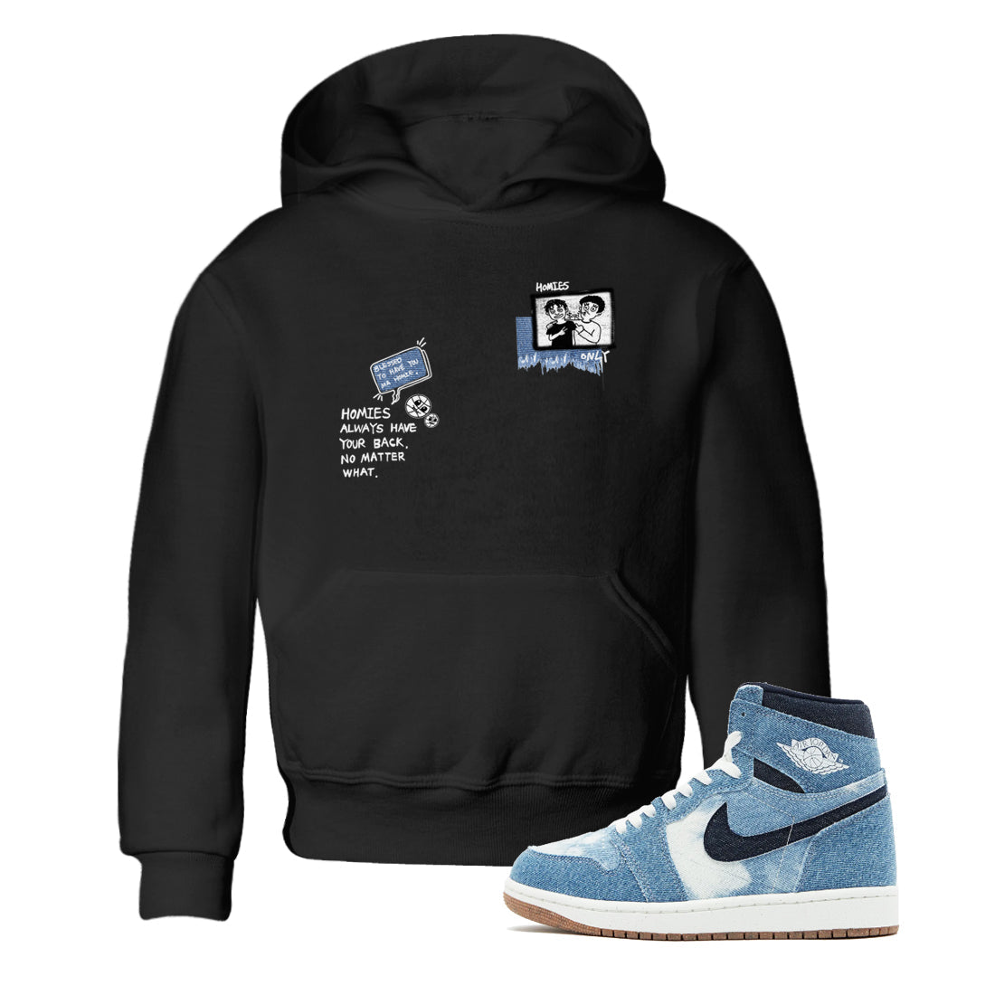 Homies Only snkmatch Tees Kids - Air Jordan 1 Denim 2024
