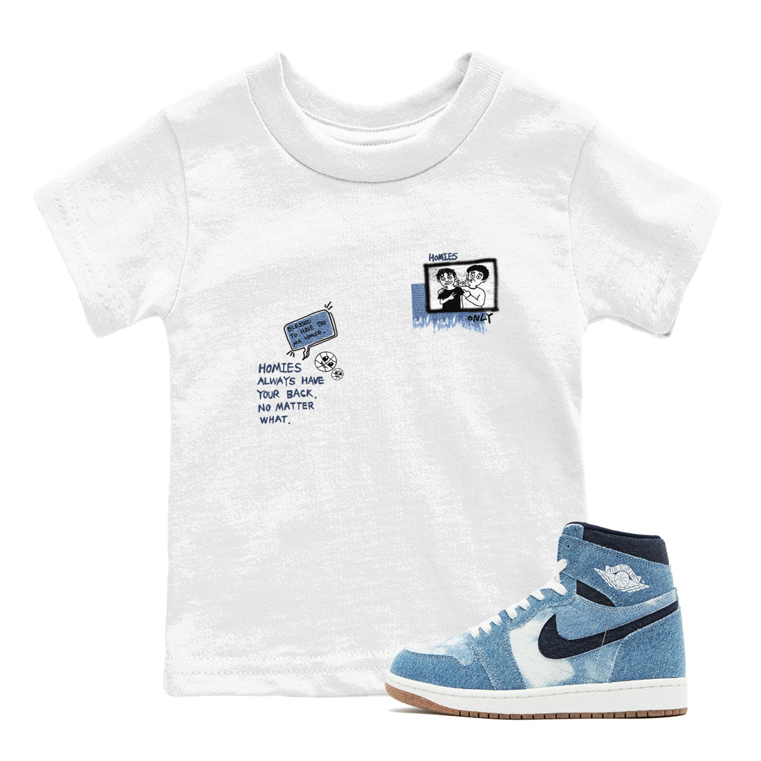 Homies Only snkmatch Tees Kids - Air Jordan 1 Denim 2024