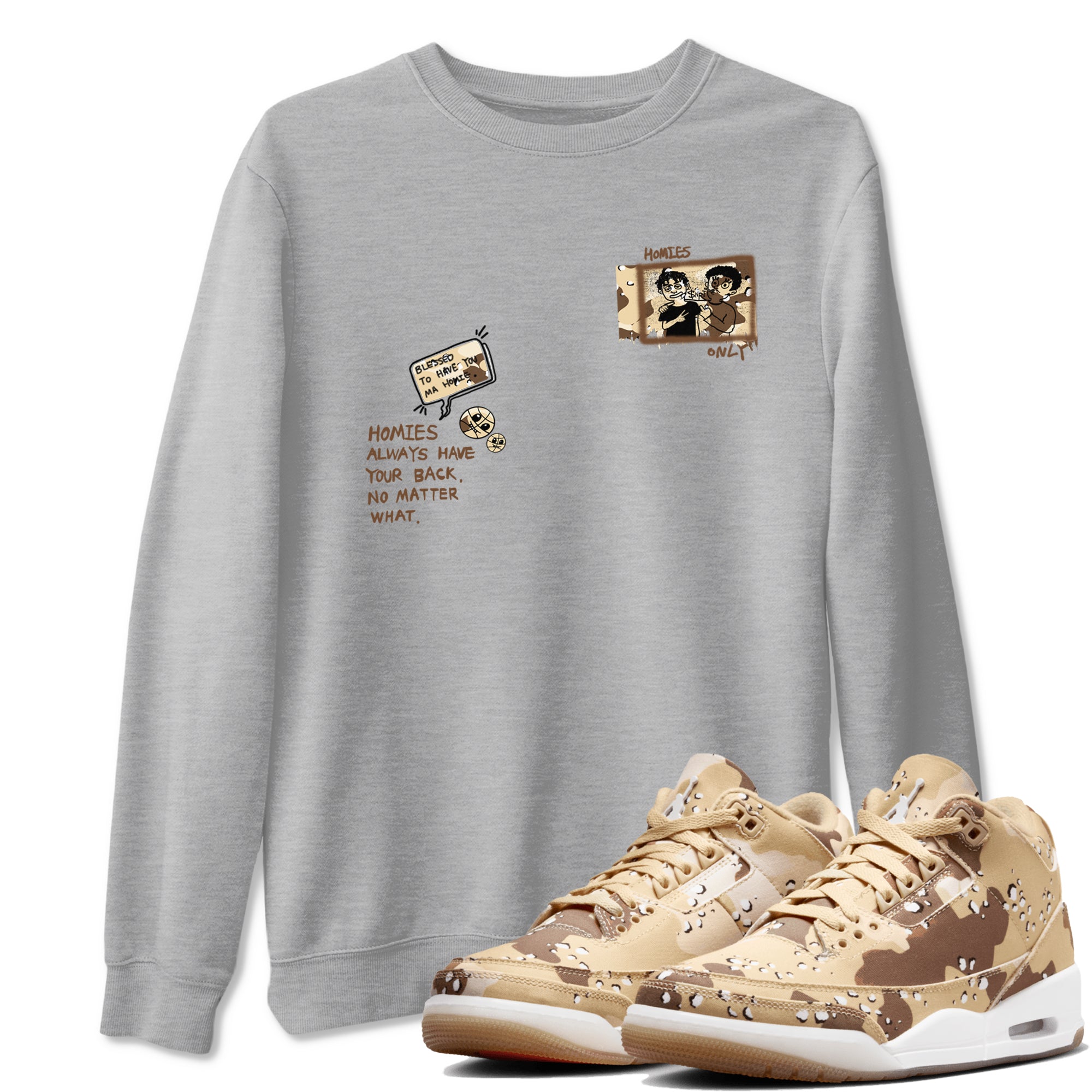 Homies Only snkmatch Tees - Air Jordan 3 Desert Camo