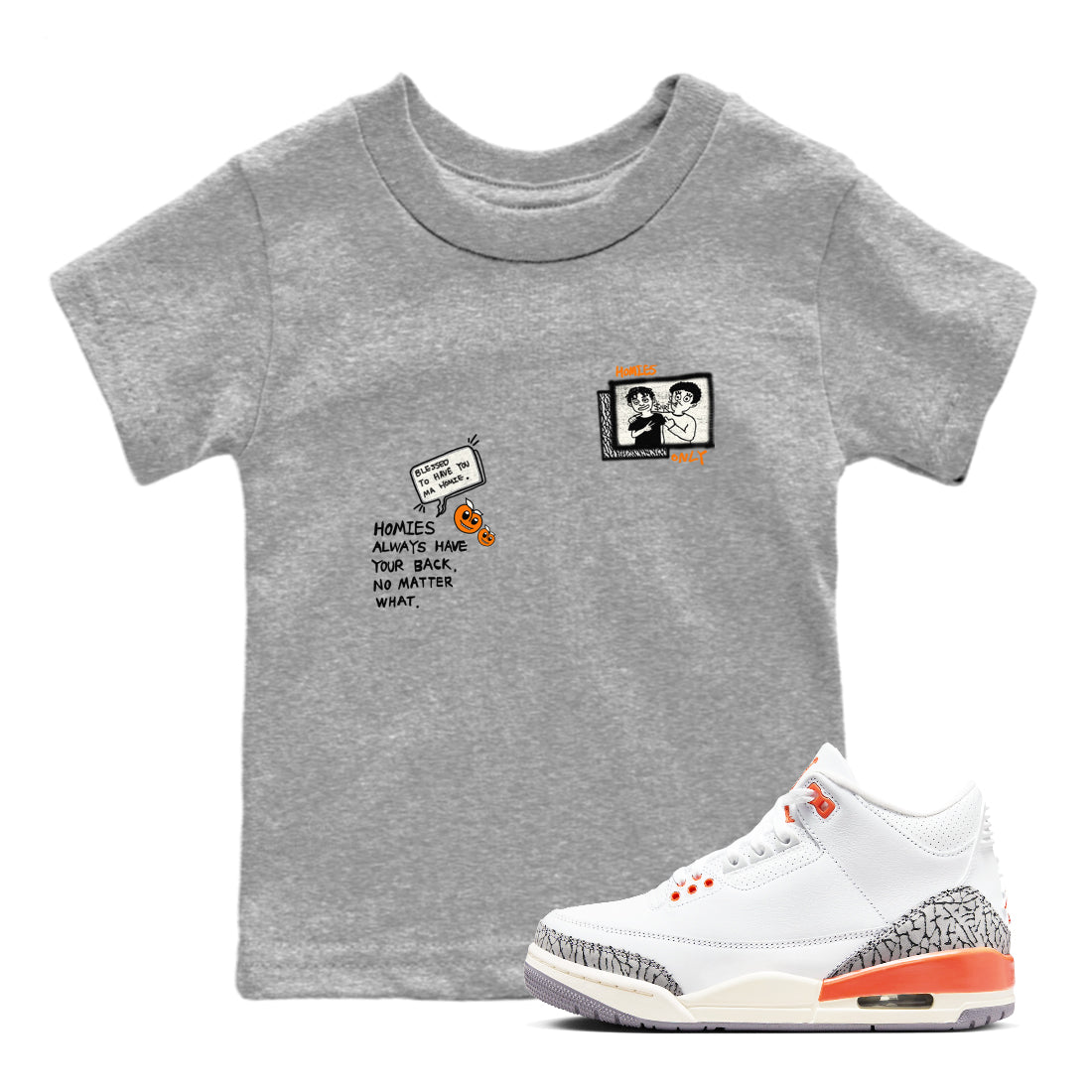 Homies Only snkmatch Tees Kids - Air Jordan 3 Georgia Peach