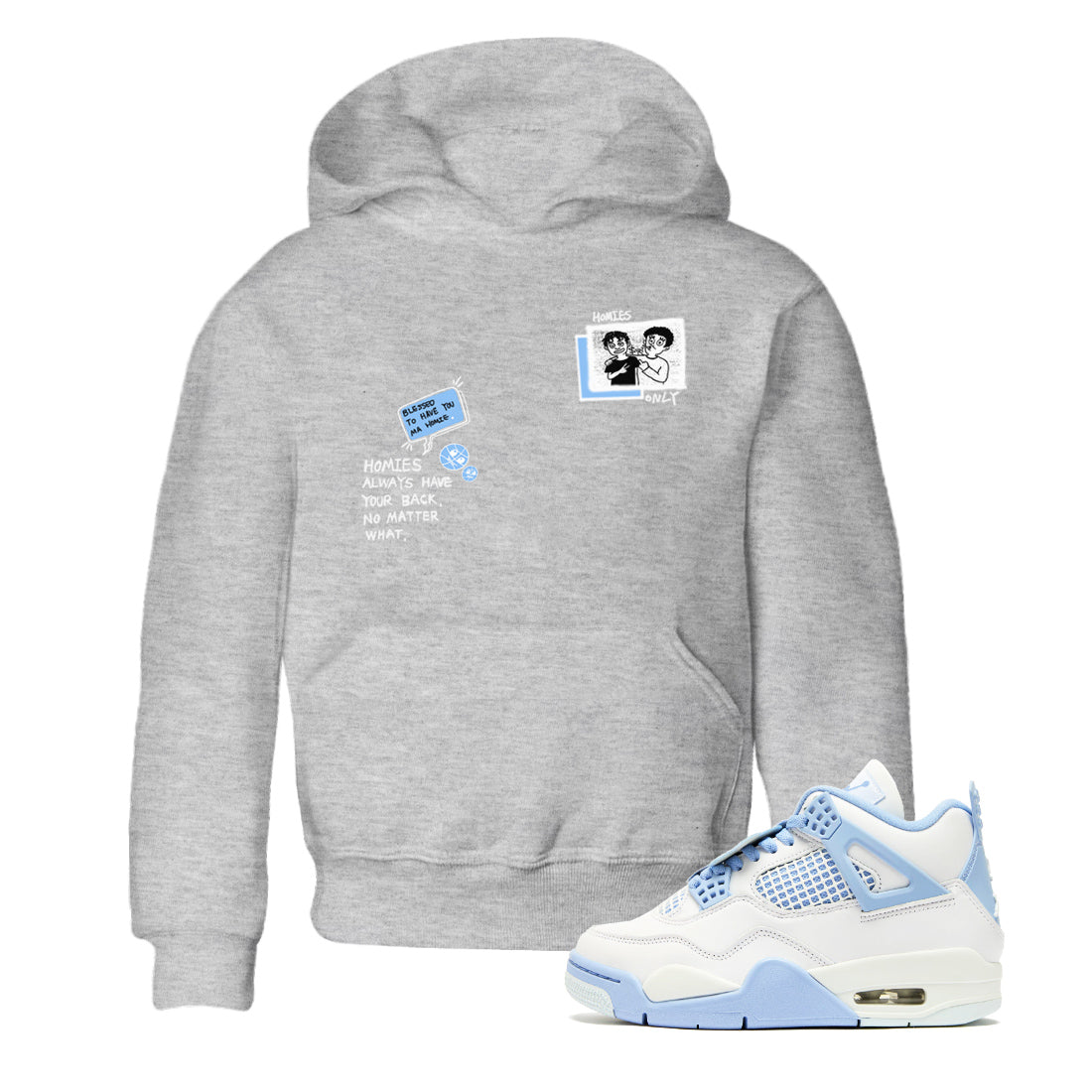 Homies Only snkmatch Tees Kids - Air Jordan 4 Aluminum