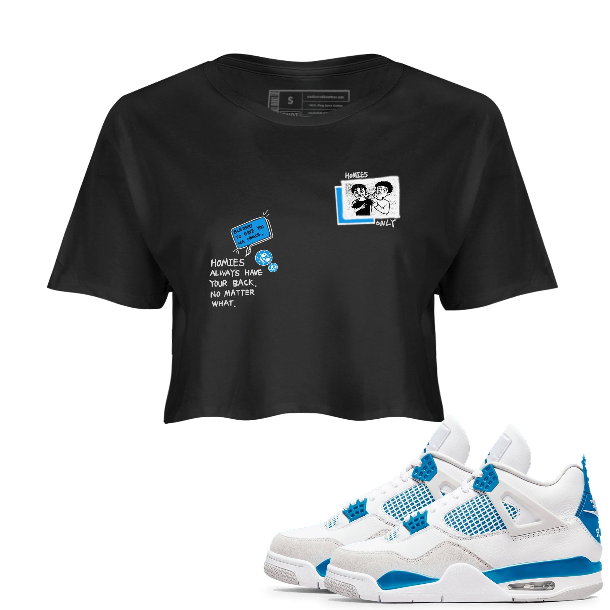 Homies Only snkmatch Women's Top - Air Jordan 4 Military Blue
