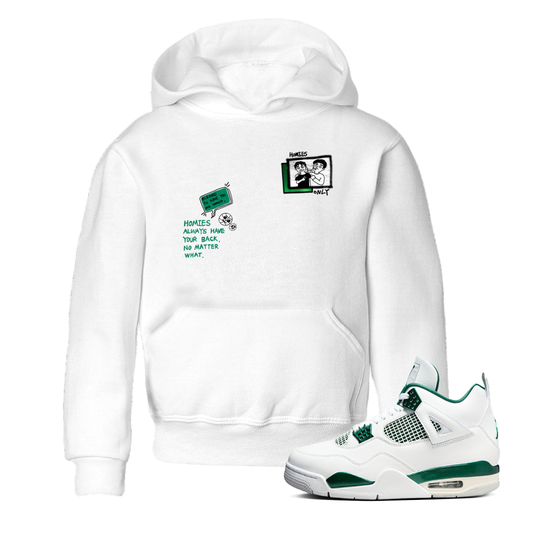Homies Only snkmatch Tees Kids - Air Jordan 4 Oxidized Green