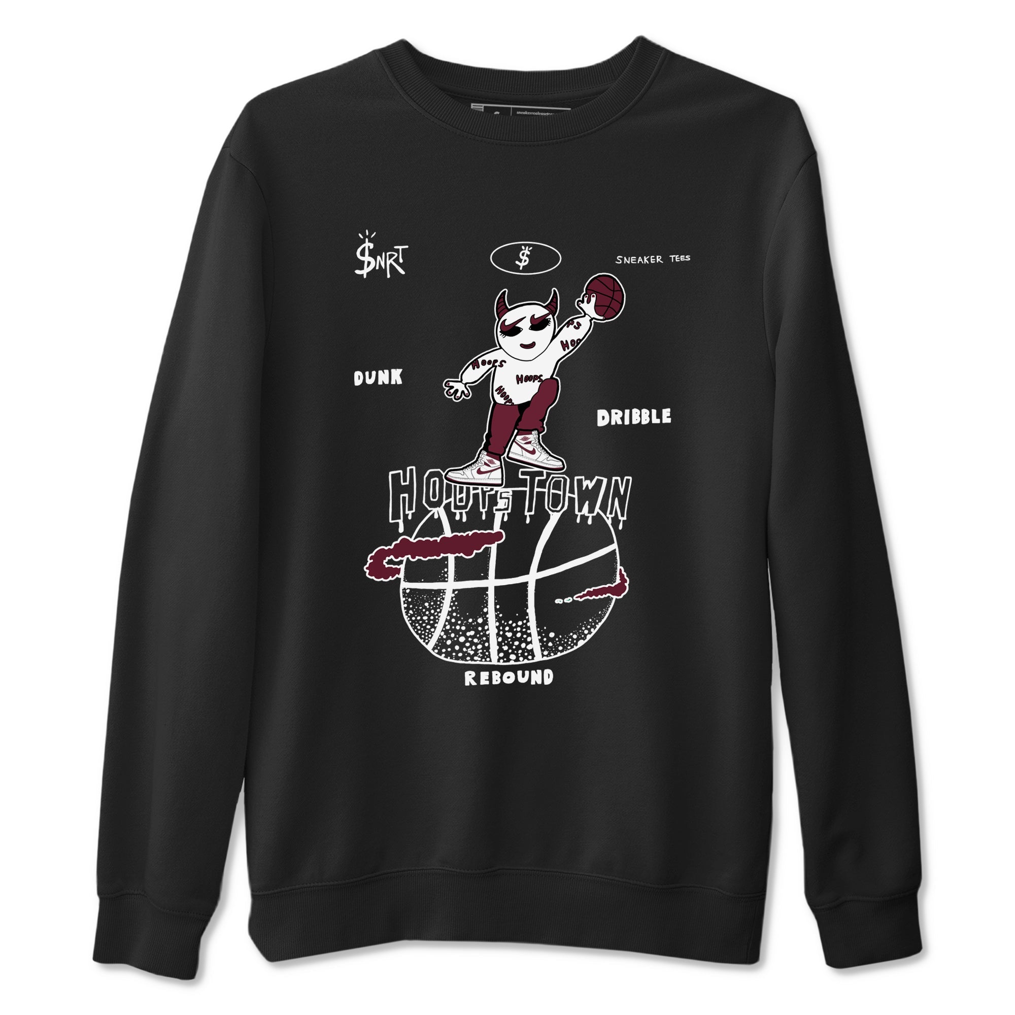 Hoops Town snkmatch Tees - Air Jordan 1 Metallic Burgundy