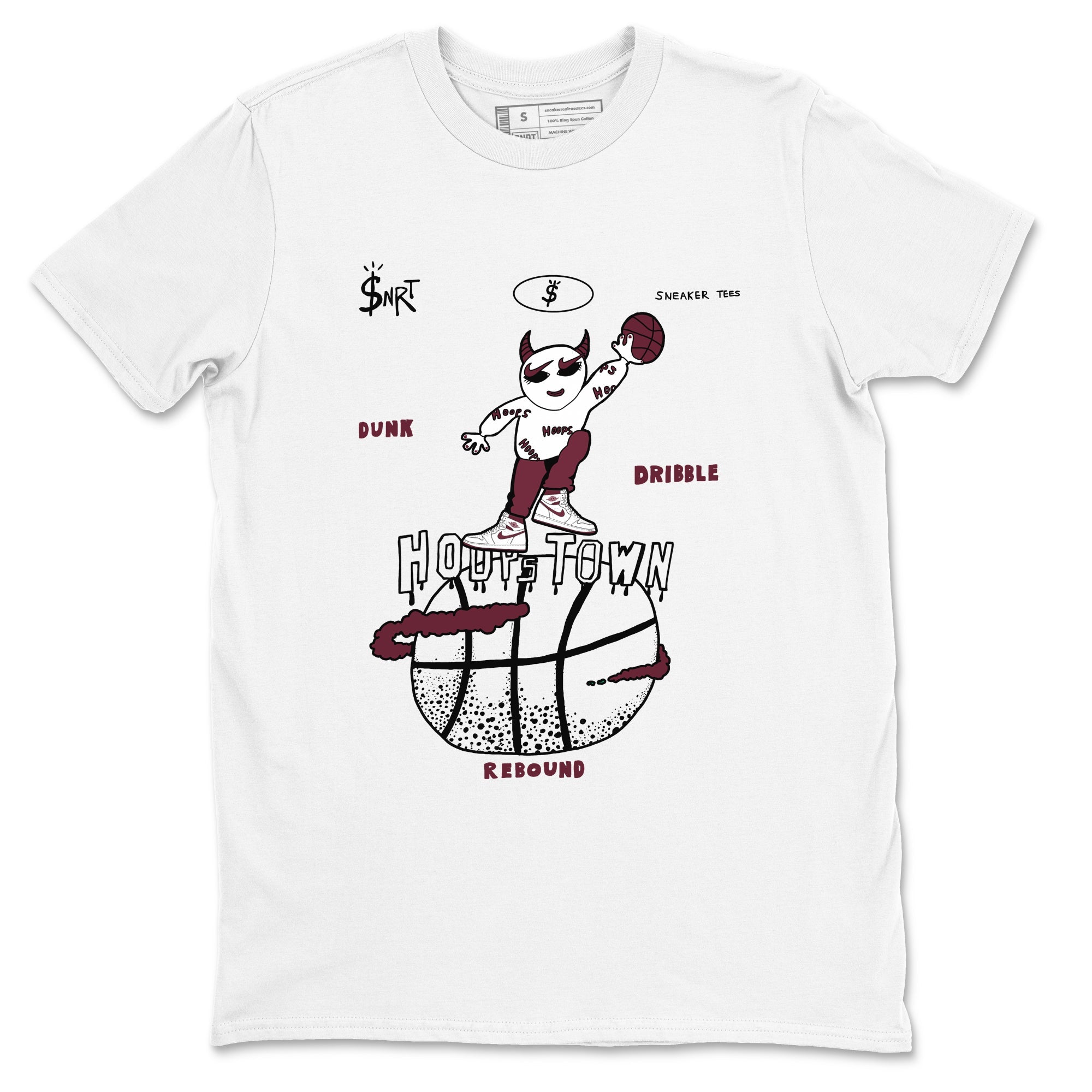 Hoops Town snkmatch Tees - Air Jordan 1 Metallic Burgundy
