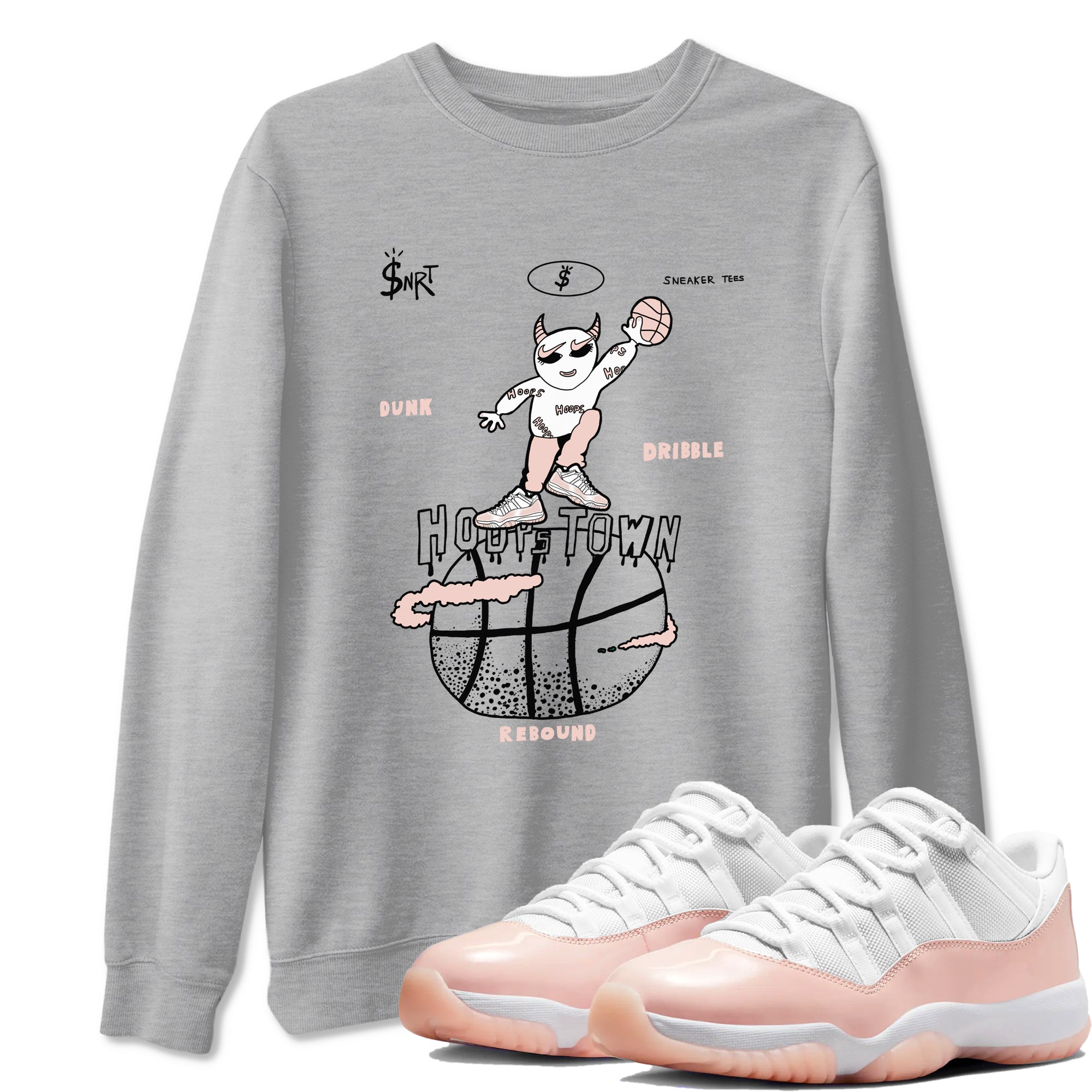 Hoops Town snkmatch Tees - Air Jordan 11 Legend Pink
