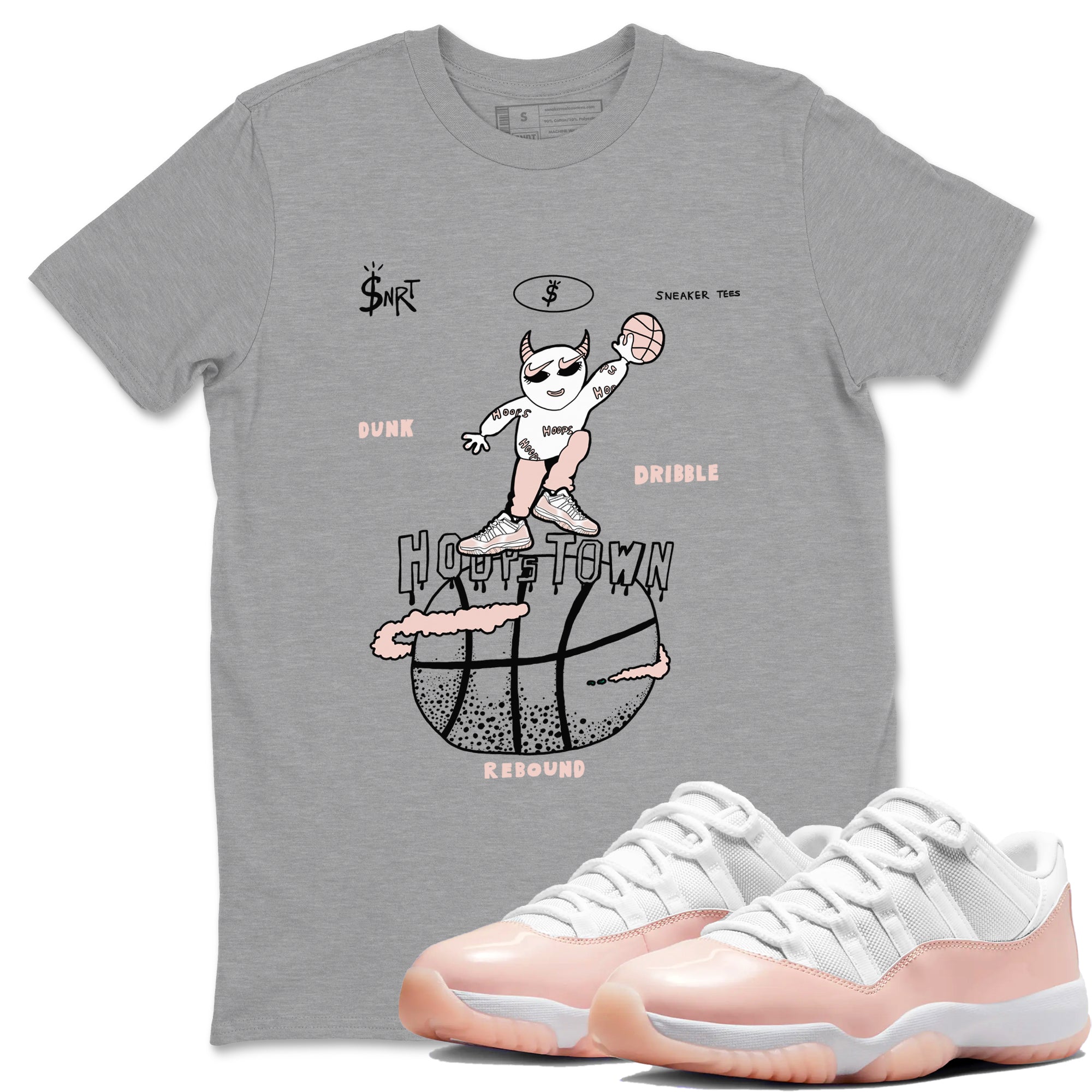 Hoops Town snkmatch Tees - Air Jordan 11 Legend Pink