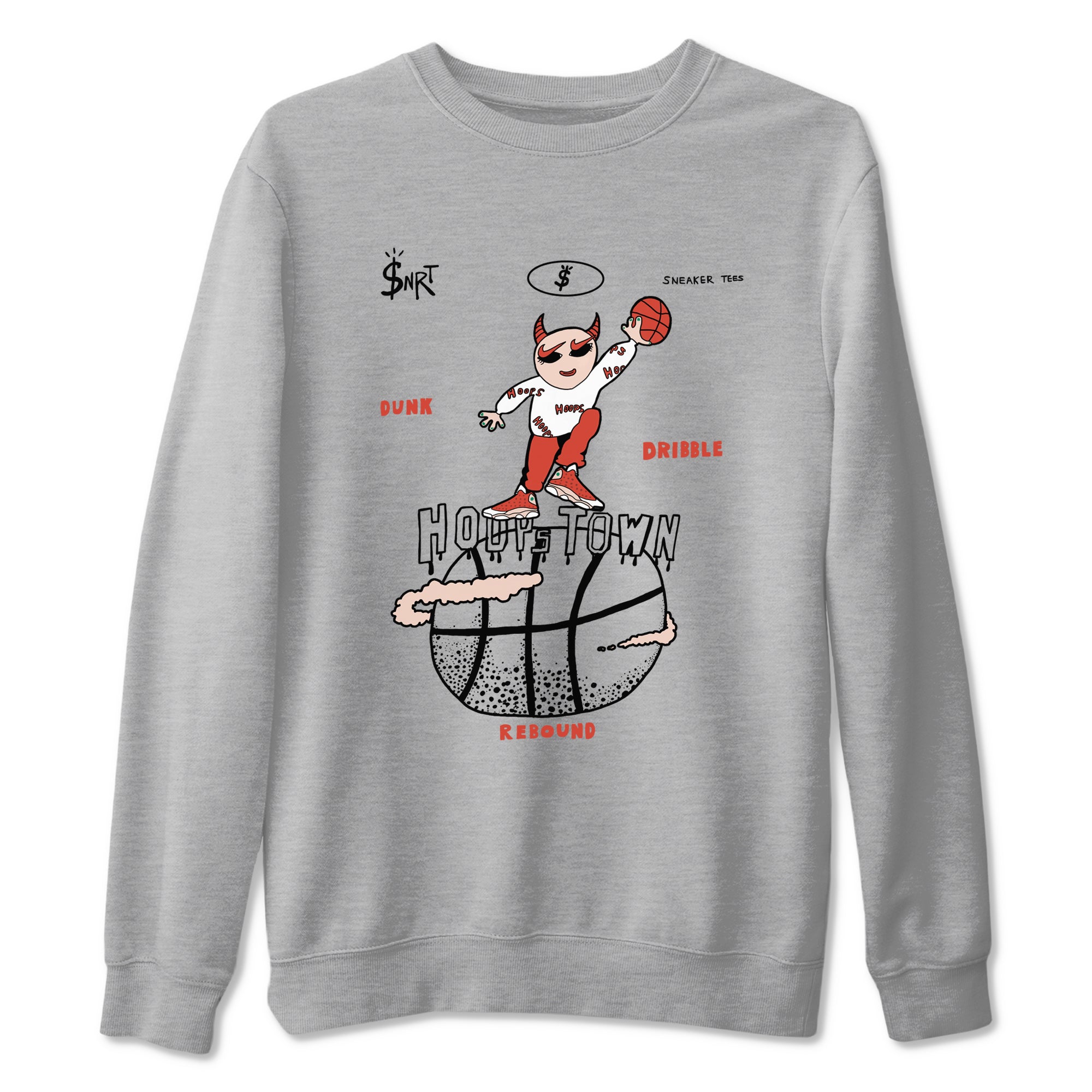 Hoops Town snkmatch Tees - Air Jordan 13 Dune Red