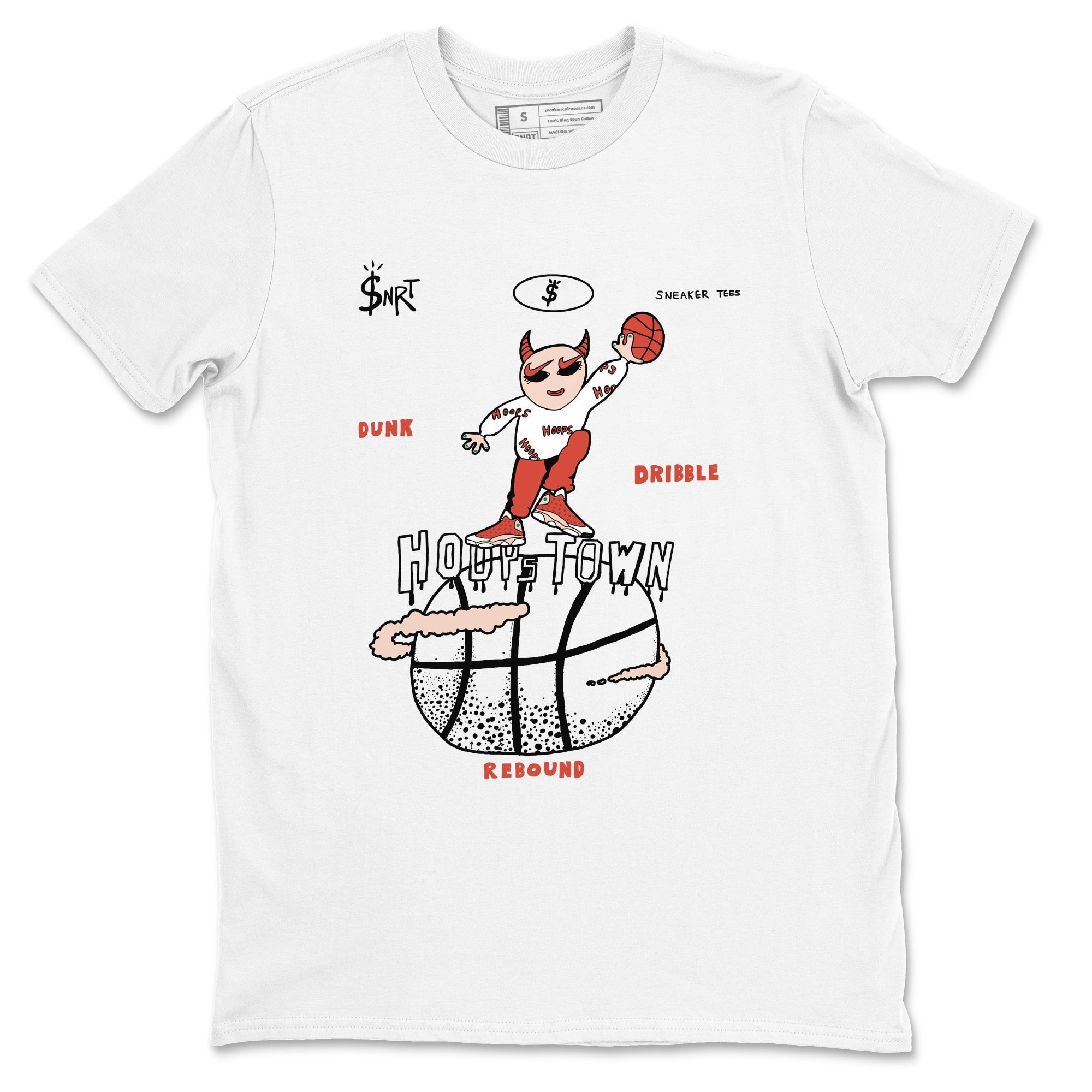 Hoops Town snkmatch Tees - Air Jordan 13 Dune Red