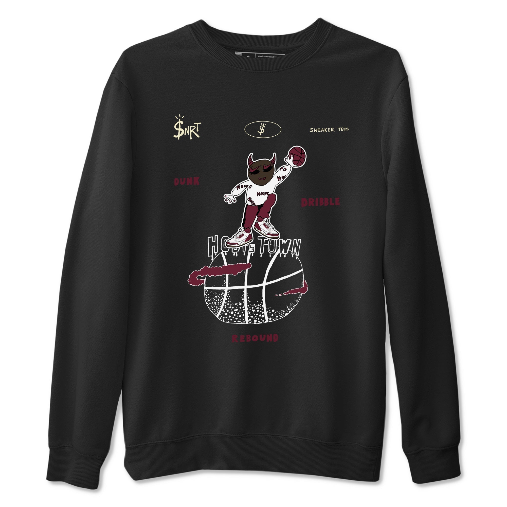 Hoops Town snkmatch Tees - Air Jordan 3 A Ma Maniere x Burgundy Crush