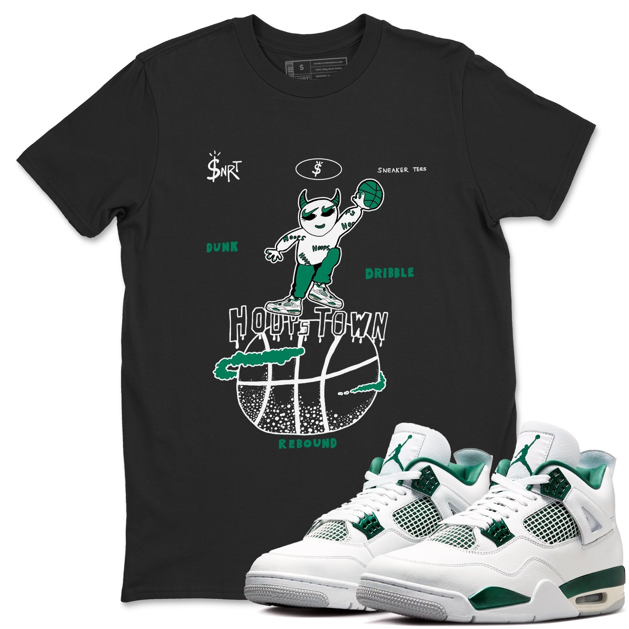 Hoops Town snkmatch Tees - Air Jordan 4 Oxidized Green