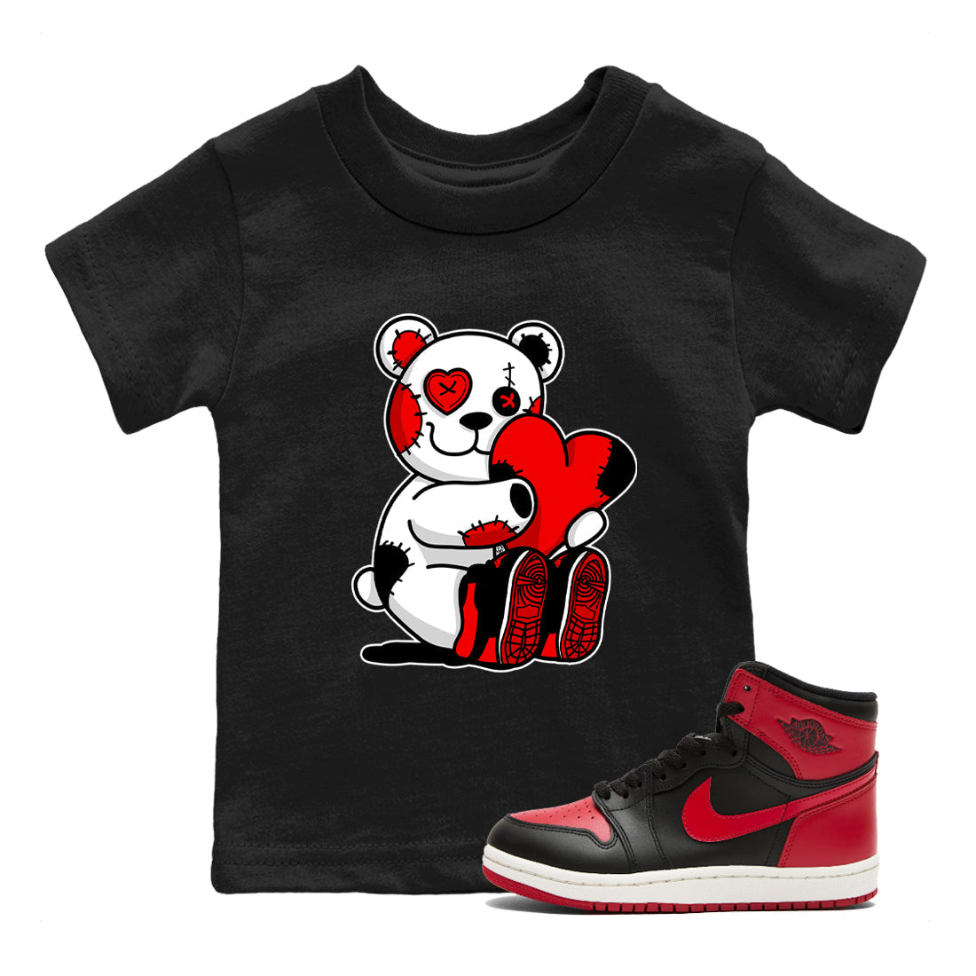 Hugging Bear snkmatch Tees Kids - Air Jordan 1 '85 Bred