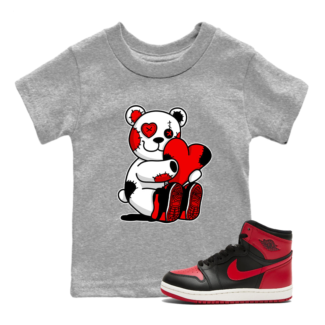 Hugging Bear snkmatch Tees Kids - Air Jordan 1 '85 Bred