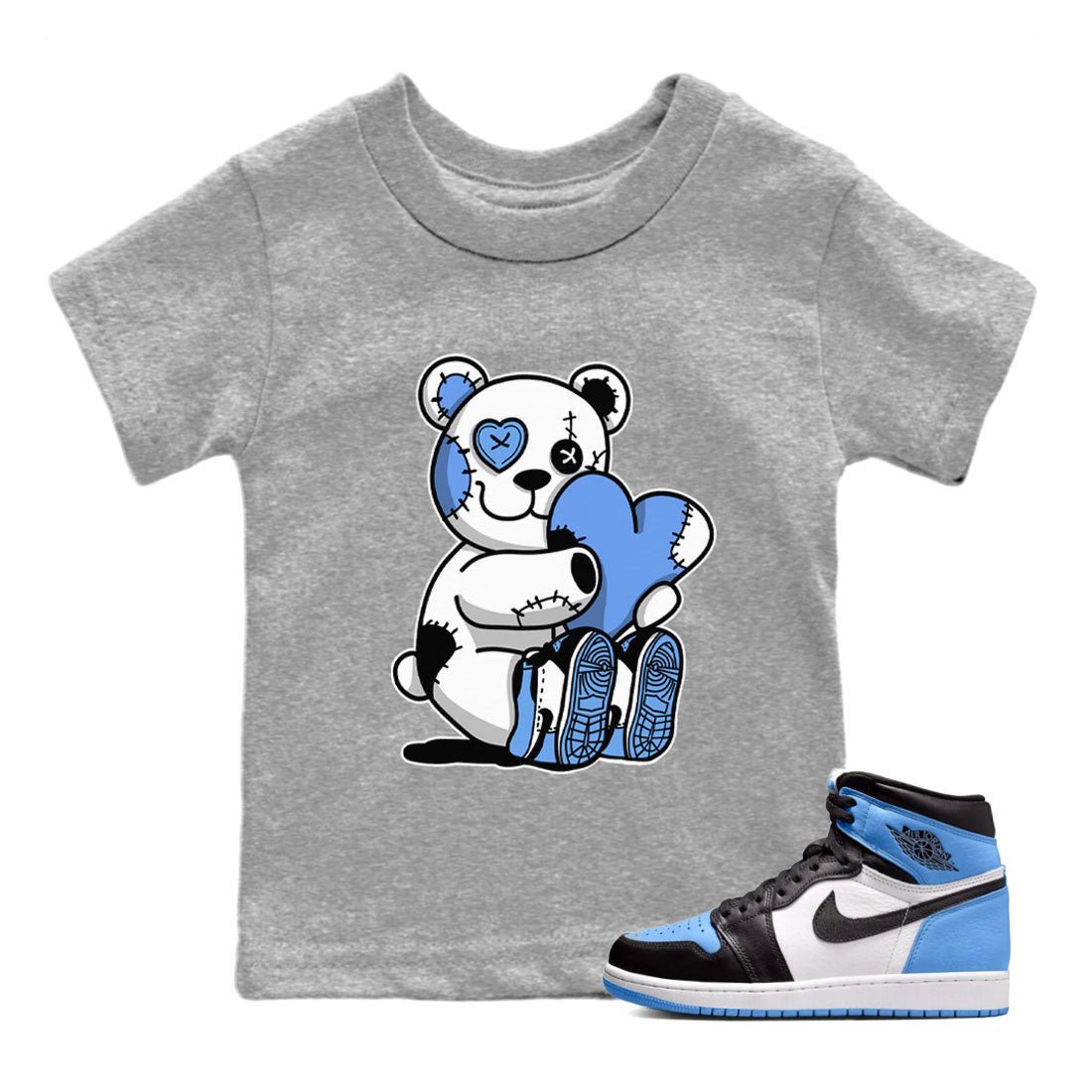 Hugging Bear snkmatch Tee Kids - Air Jordan 1 UNC Toe