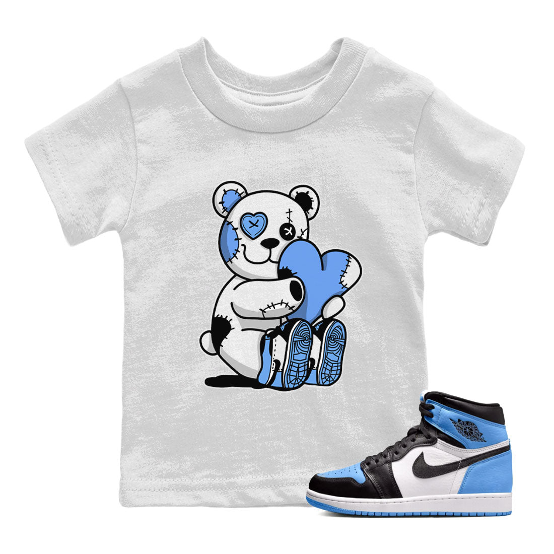Hugging Bear snkmatch Tee Kids - Air Jordan 1 UNC Toe