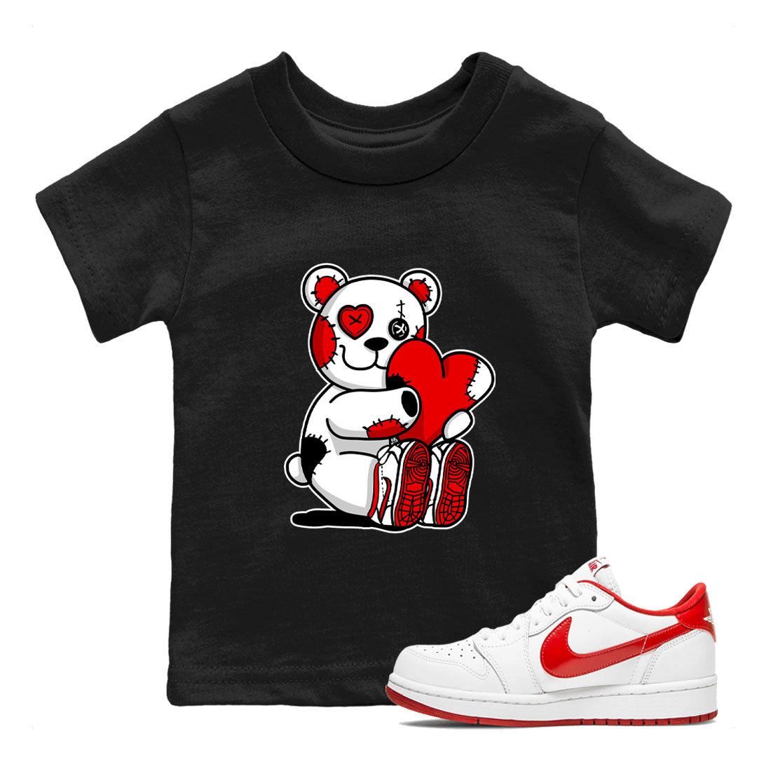Hugging Bear snkmatch Tee Kids - Air Jordan 1 University Red