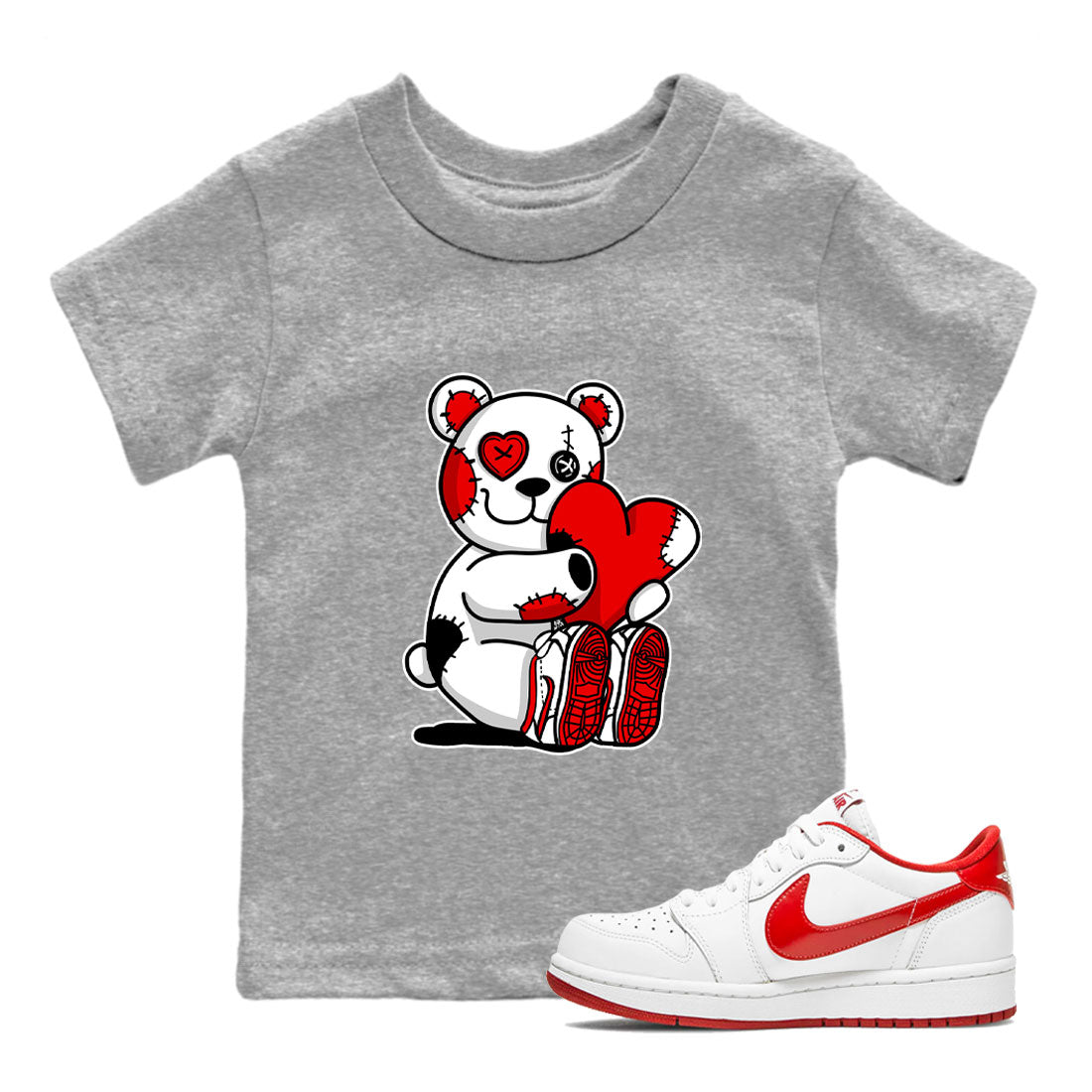 Hugging Bear snkmatch Tee Kids - Air Jordan 1 University Red