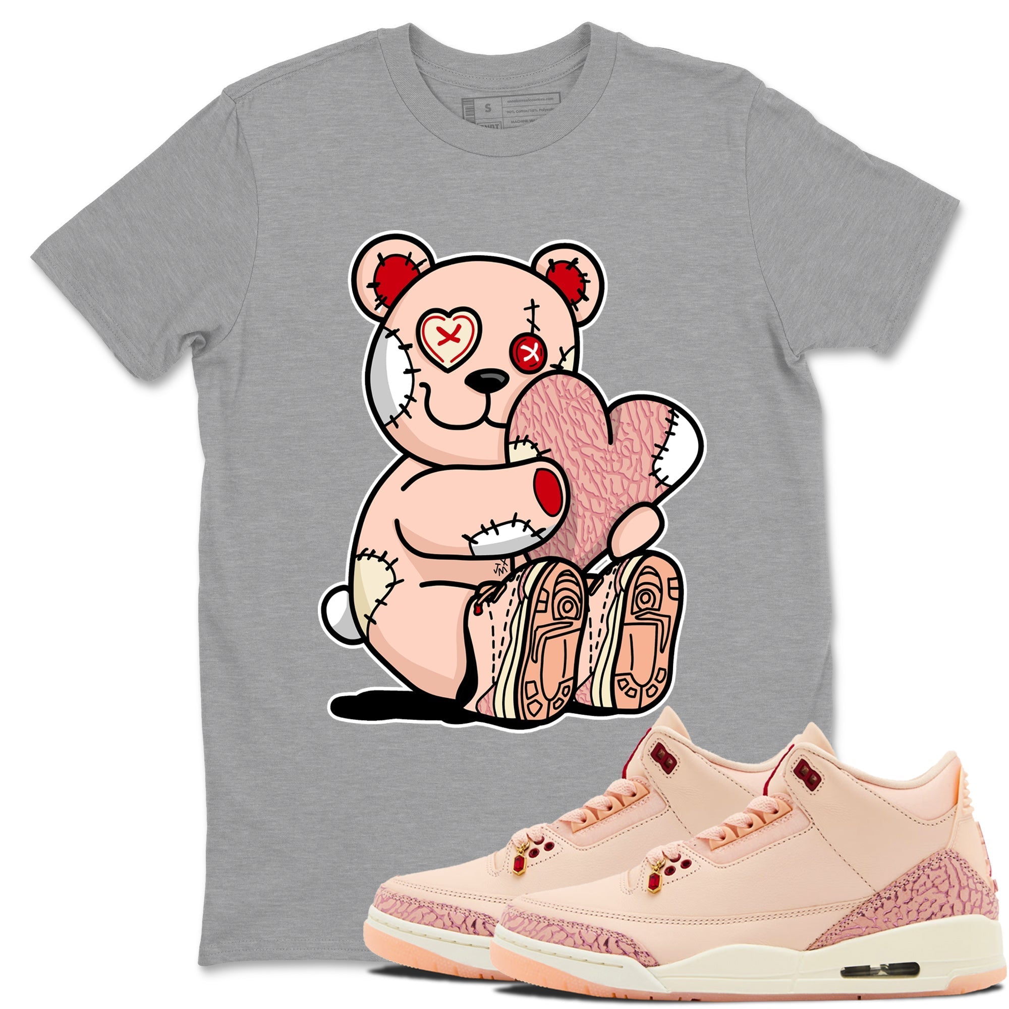Hugging Bear snkmatch Tees - Air Jordan 3 Valentines Day
