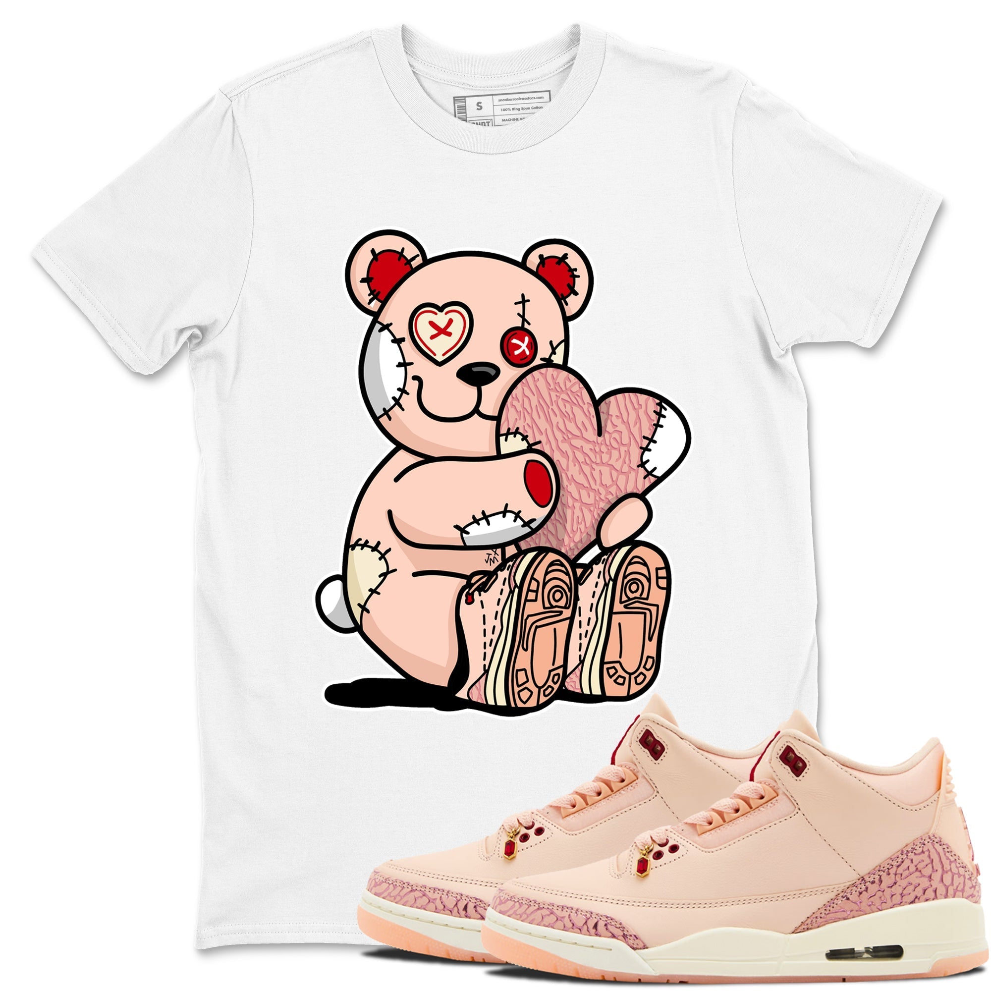 Hugging Bear snkmatch Tees - Air Jordan 3 Valentines Day