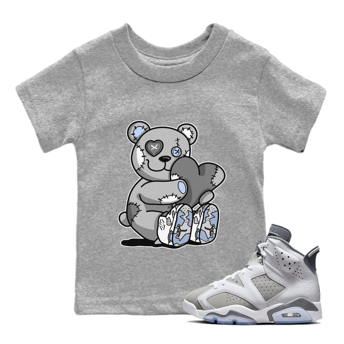 Hugging Bear Kids Tops - Air Jordan 6 Cool Grey