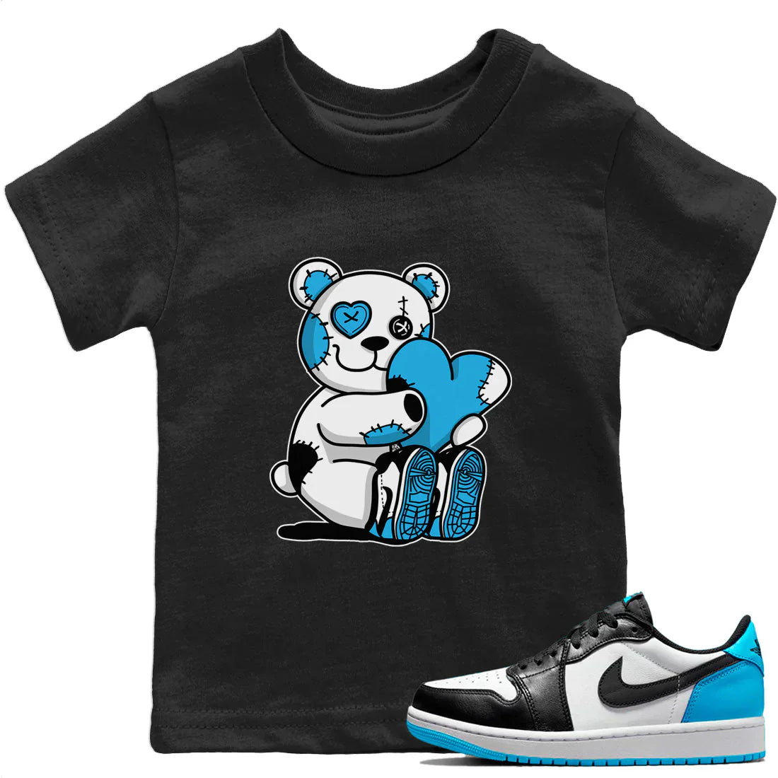 Hugging Bear Kids Tops - Air Jordan 1 Powder Blue