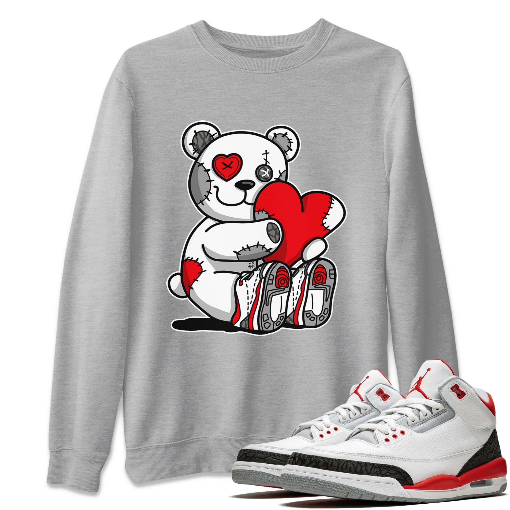 Hugging Bear Unisex Tops - Air Jordan 3 Fire Red