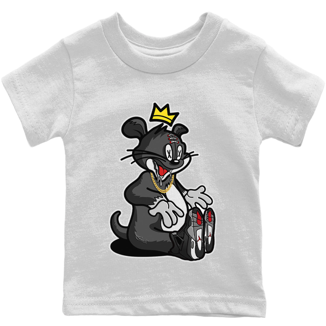 Hungry Cat Kids Tops - Air Jordan 4 Black Canvas