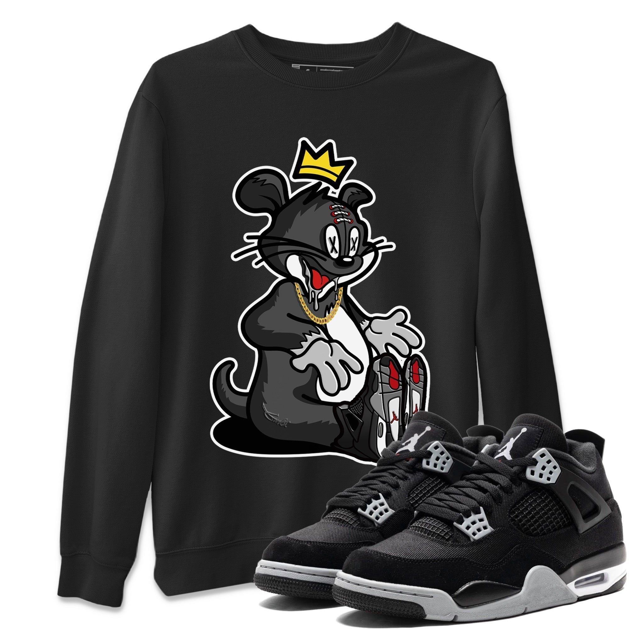 Hungry Cat Unisex Tops - Air Jordan 4 Black Canvas