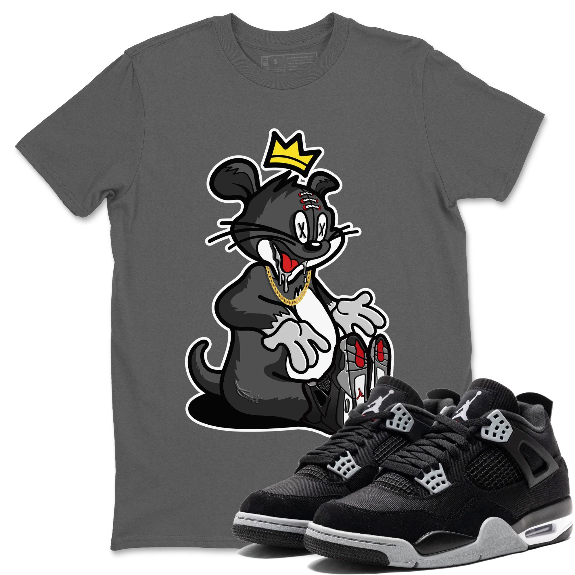 Hungry Cat Unisex Tops - Air Jordan 4 Black Canvas
