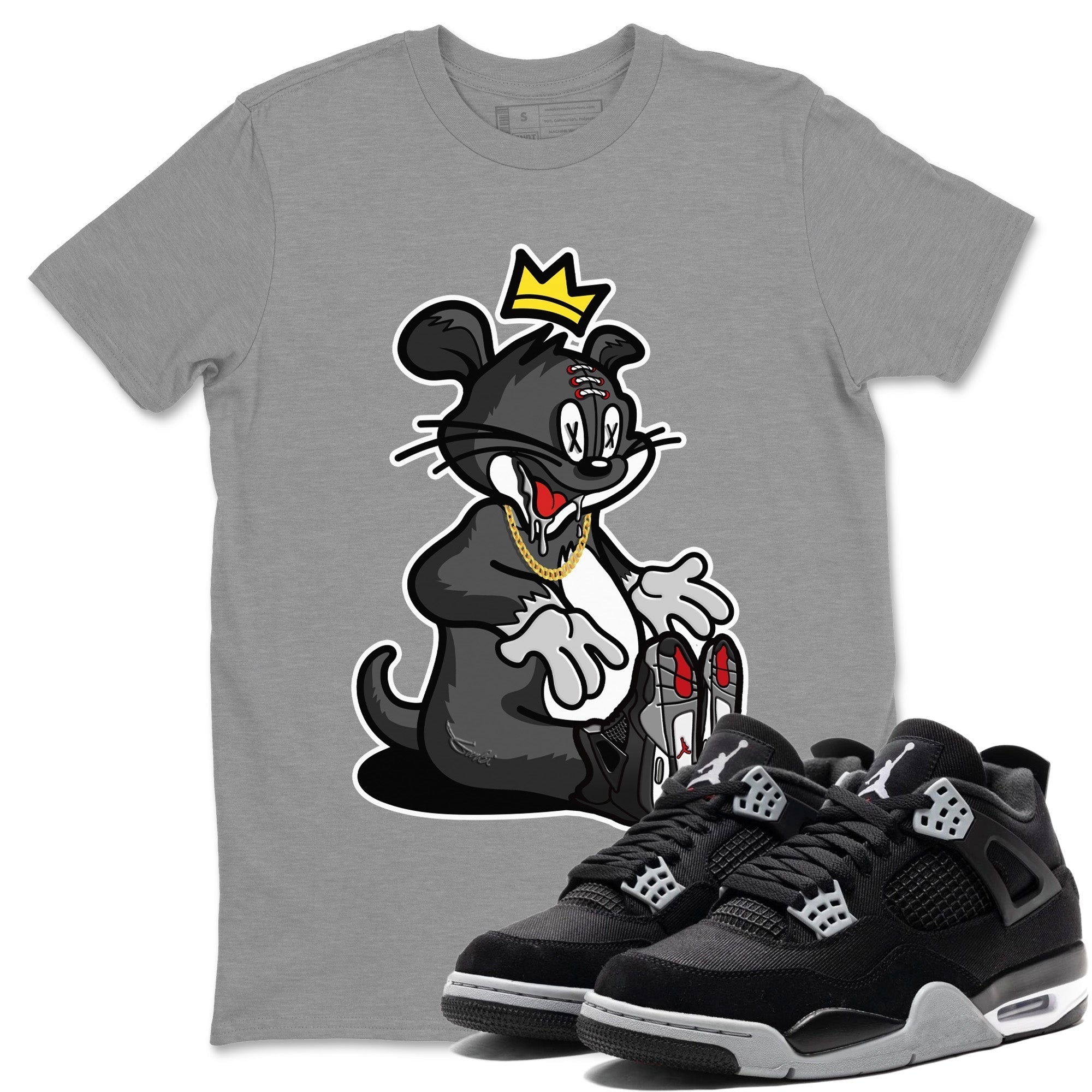 Hungry Cat Unisex Tops - Air Jordan 4 Black Canvas