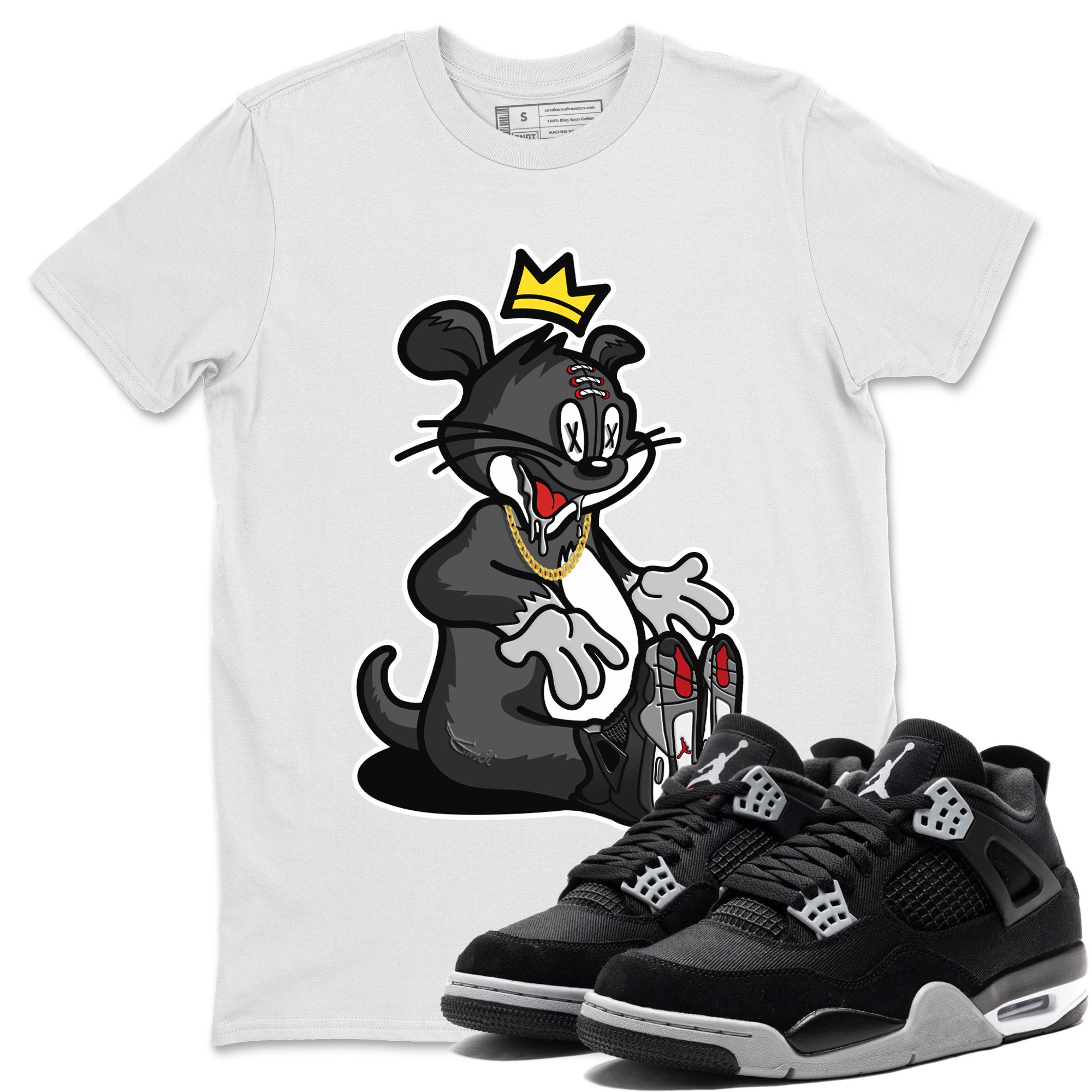 Hungry Cat Unisex Tops - Air Jordan 4 Black Canvas