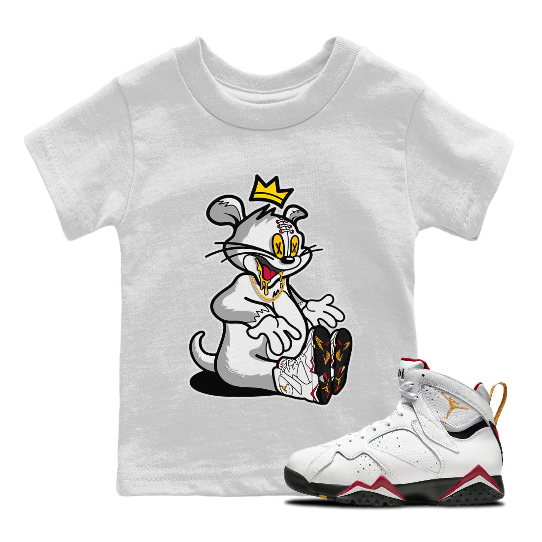 Hungry Cat Kids Tops - Air Jordan 7 Cardinal