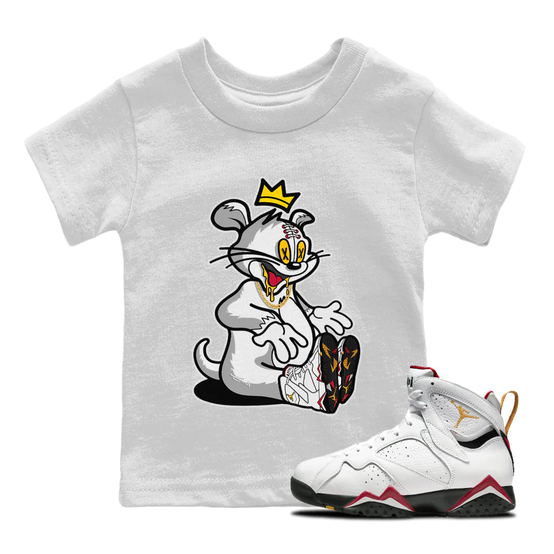 Hungry Cat Kids Tops - Air Jordan 7 Cardinal
