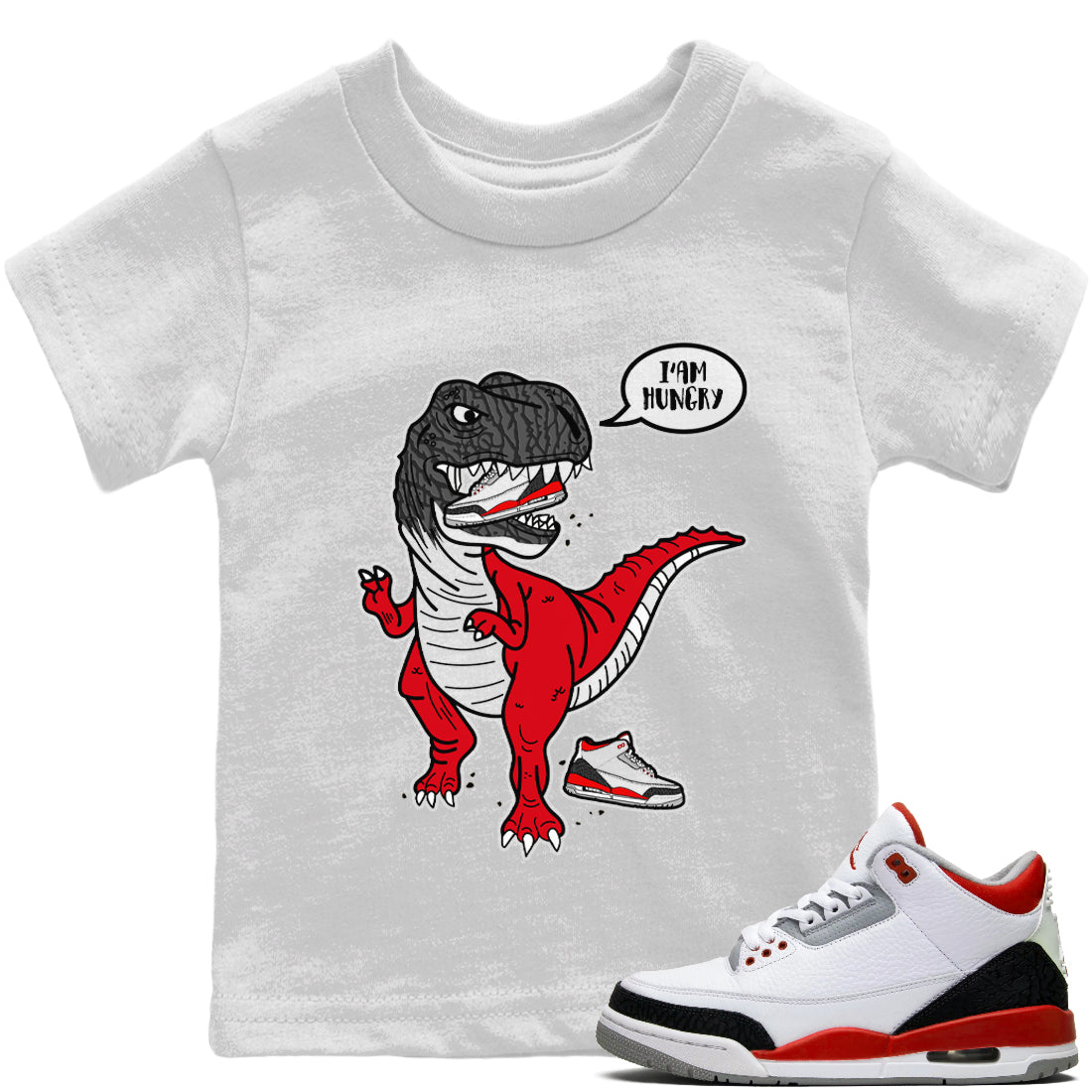 Hungry Dino Kids Tops - Air Jordan 3 Fire Red