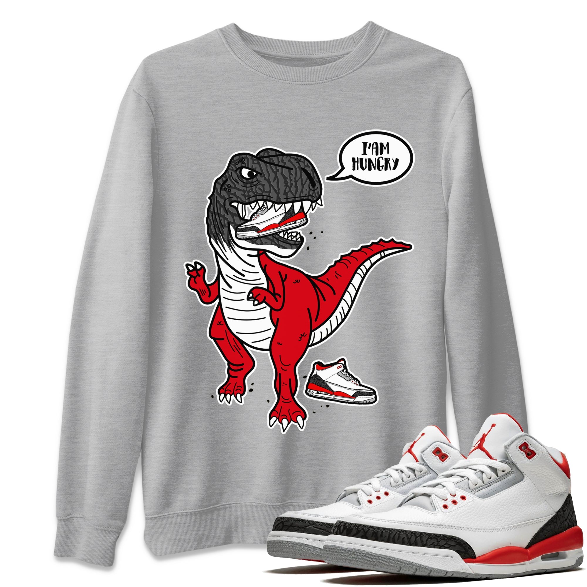 Hungry Dino Unisex Tops - Air Jordan 3 Fire Red