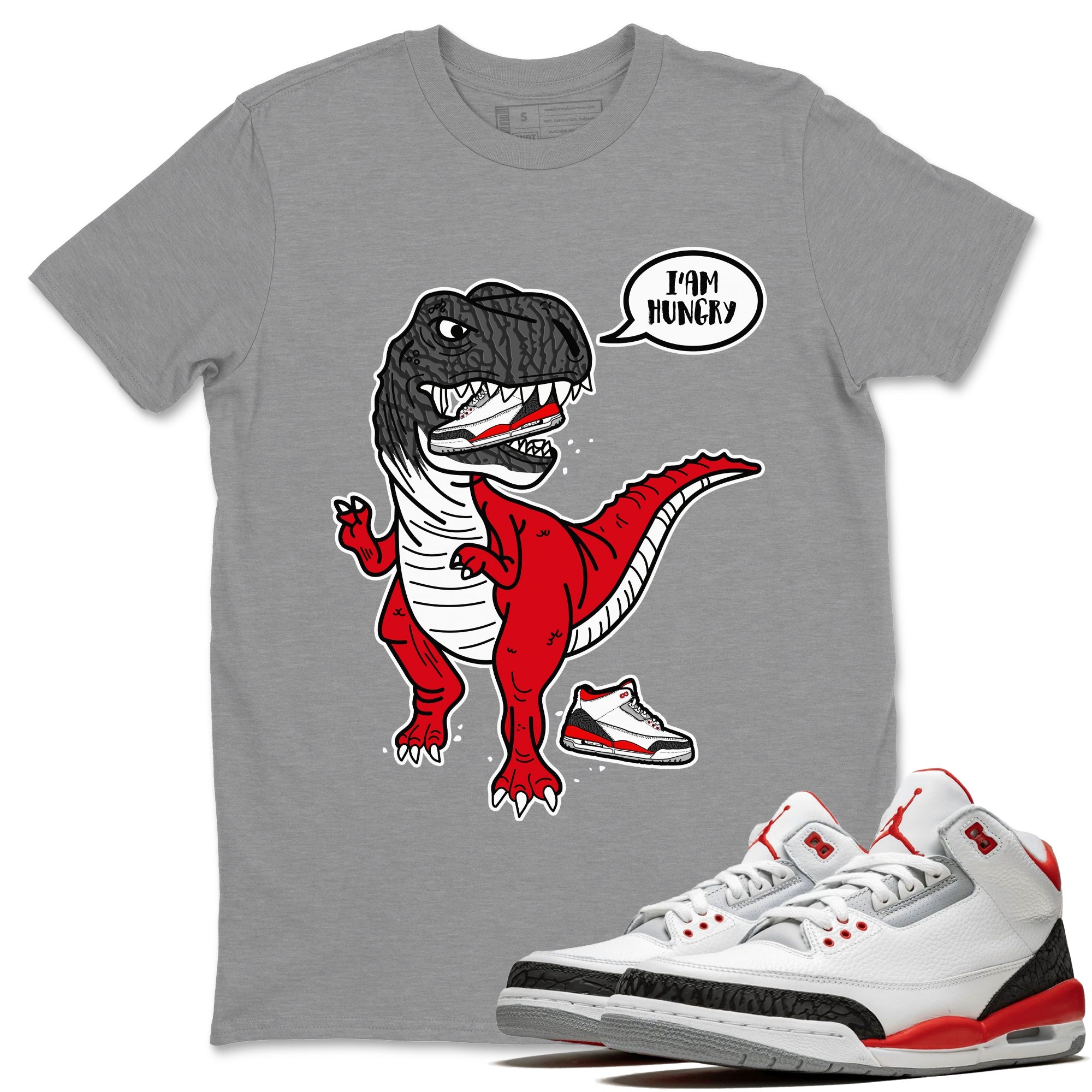 Hungry Dino Unisex Tops - Air Jordan 3 Fire Red