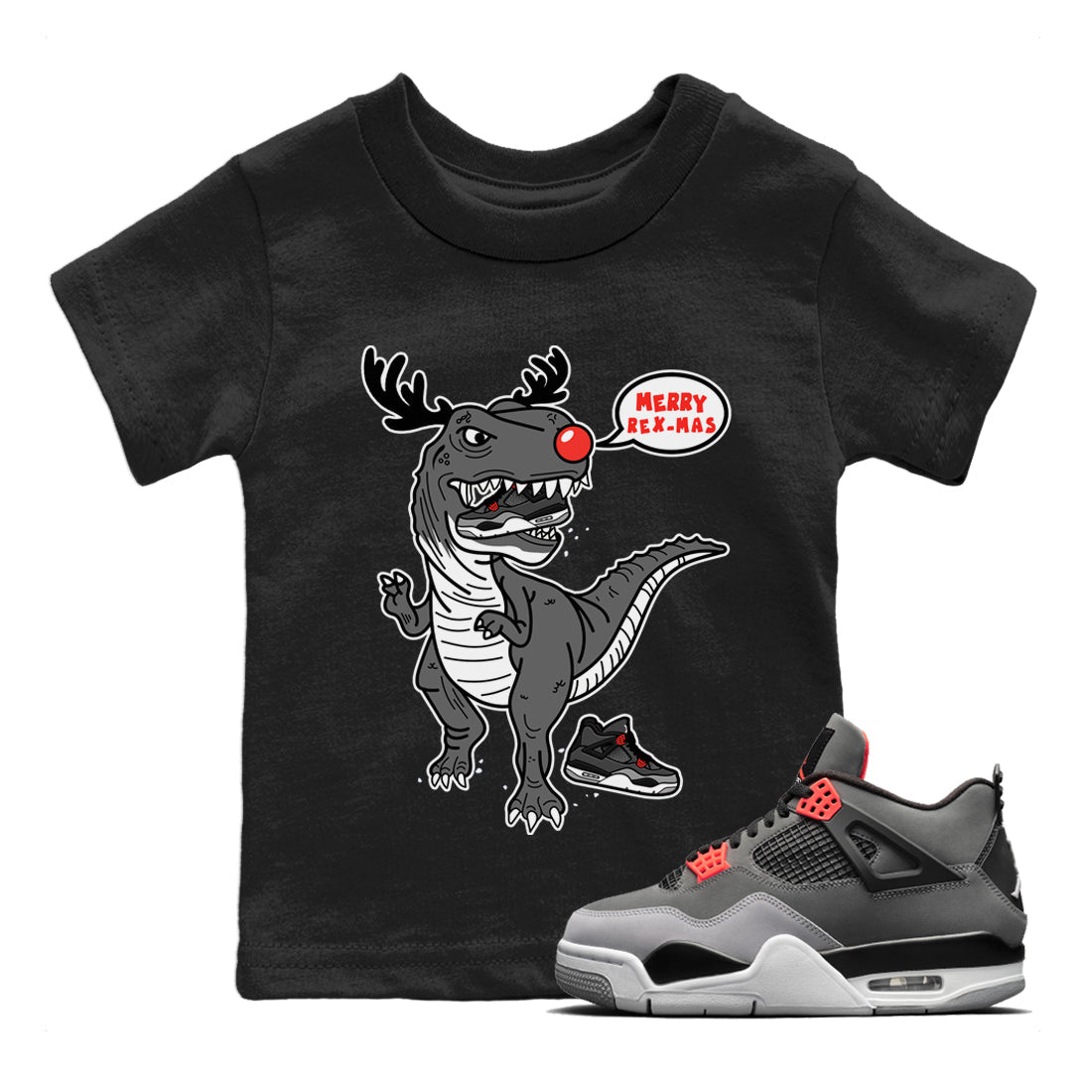 Hungry Dino Kids Tops - Air Jordan 4 Infrared