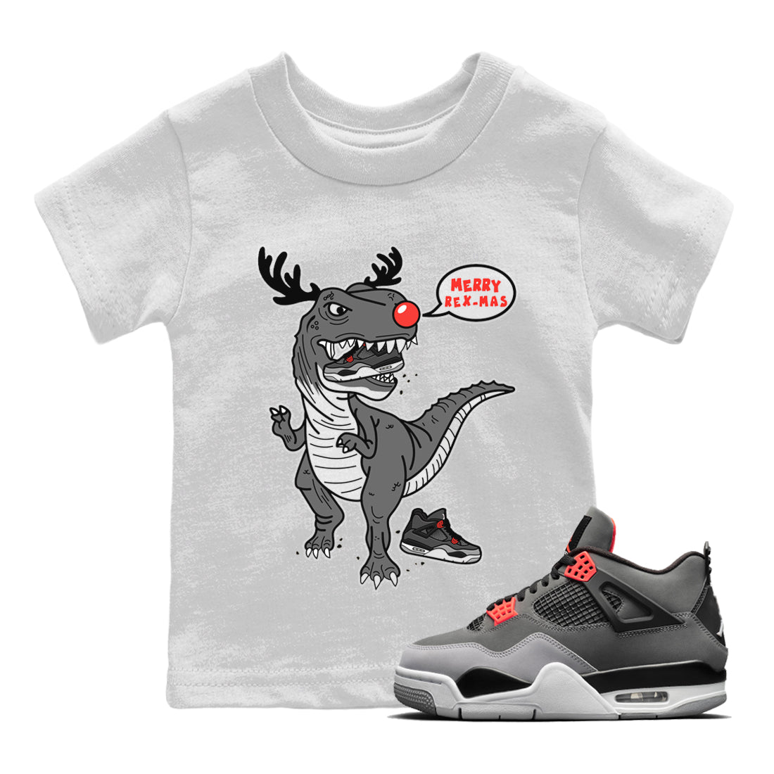 Hungry Dino Kids Tops - Air Jordan 4 Infrared
