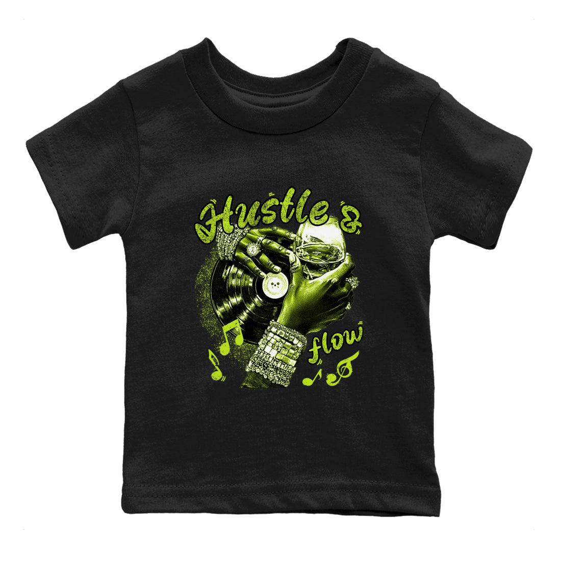 Hustle and Flow snkmatch Tees Kids - Air Foamposite One Black Volt