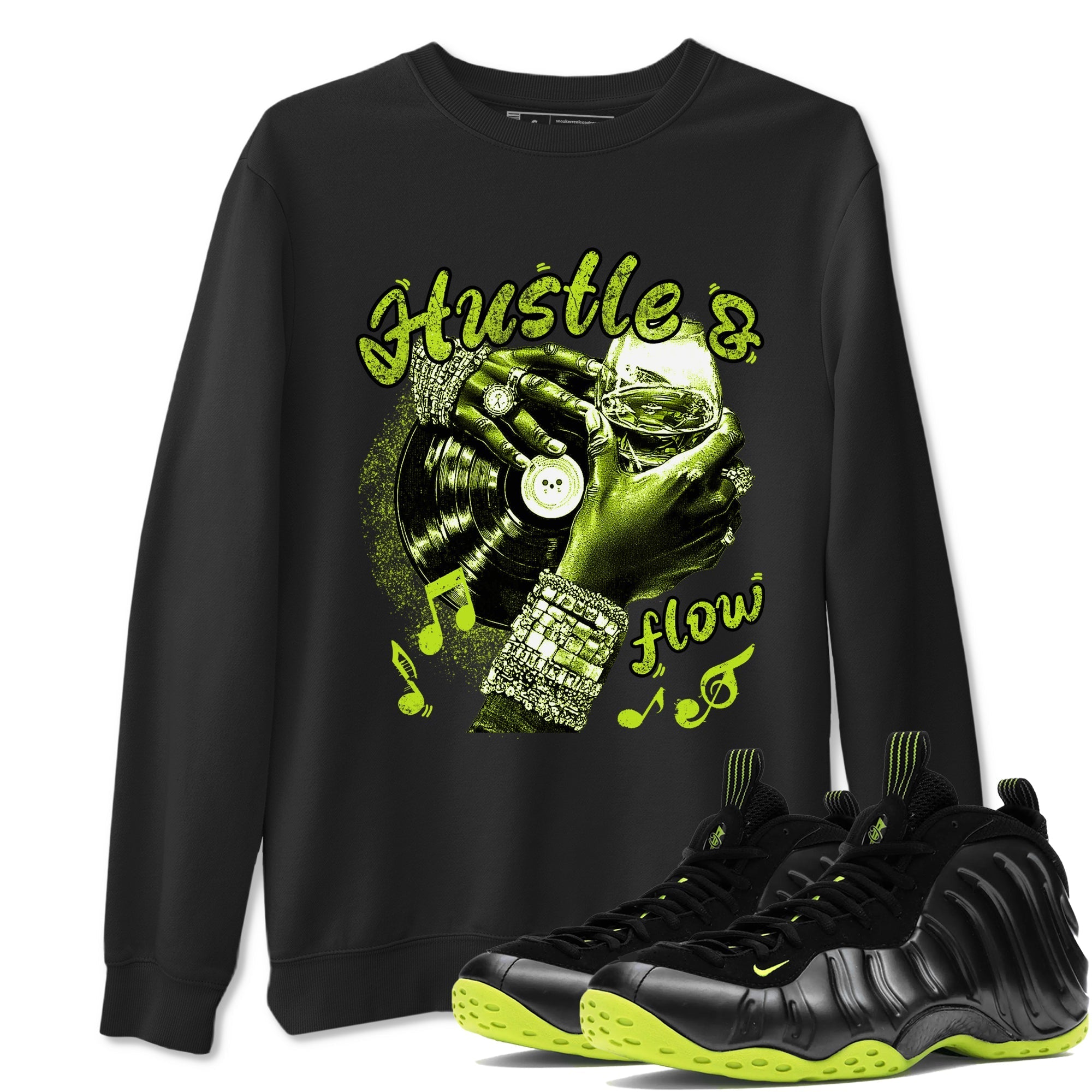 Hustle and Flow snkmatch Tees - Air Foamposite One Black Volt