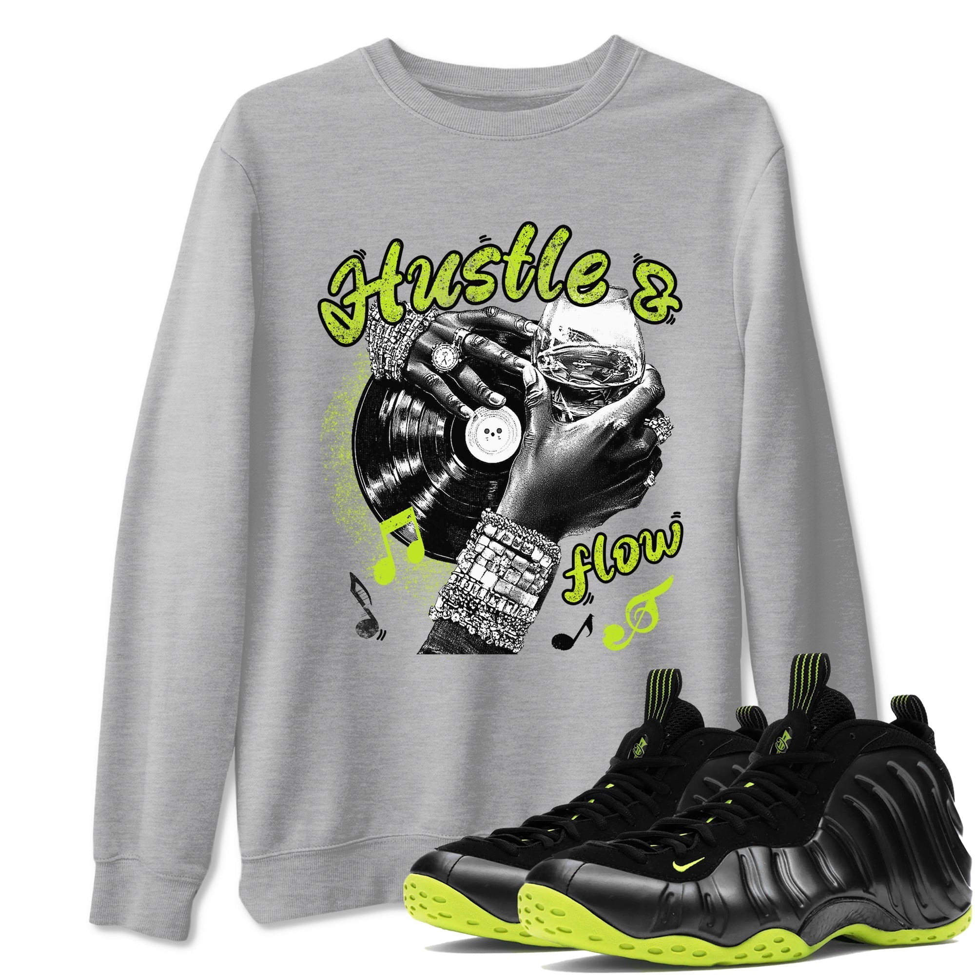 Hustle and Flow snkmatch Tees - Air Foamposite One Black Volt