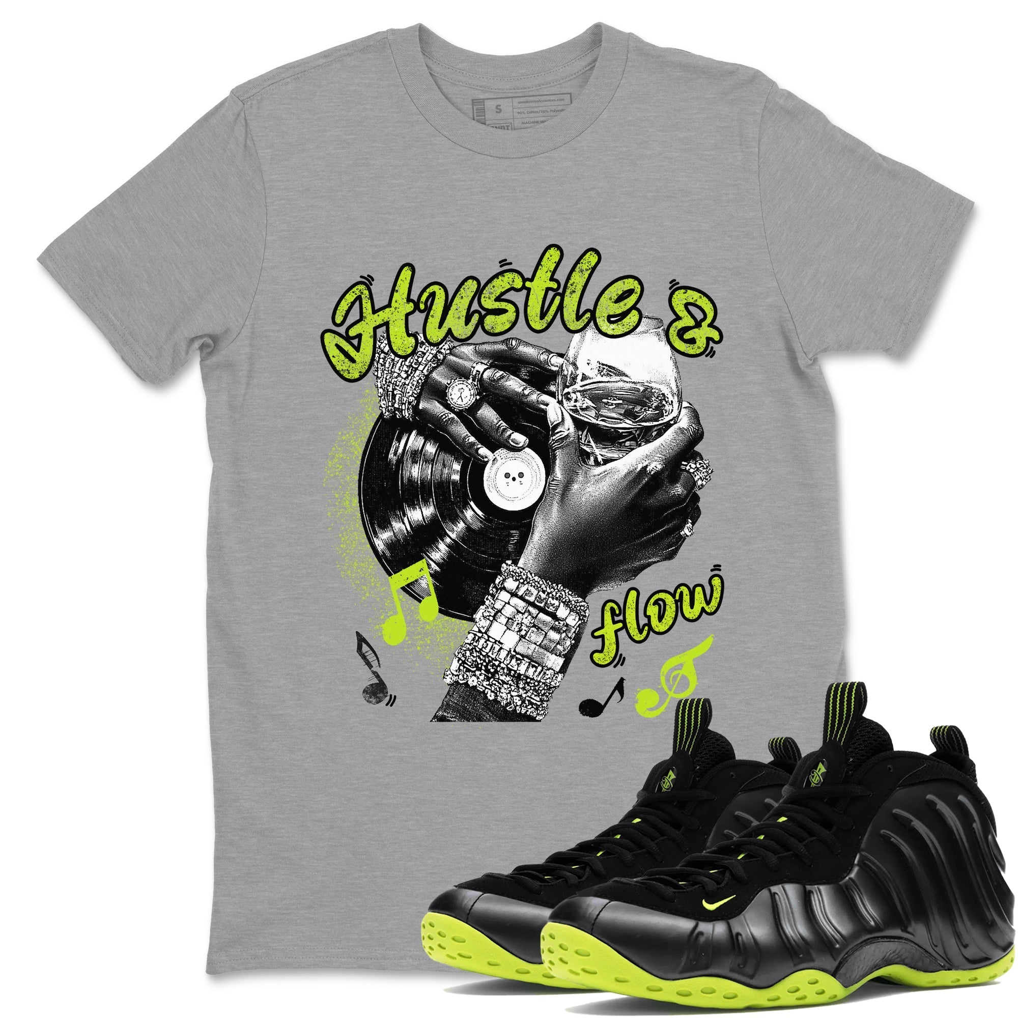 Hustle and Flow snkmatch Tees - Air Foamposite One Black Volt