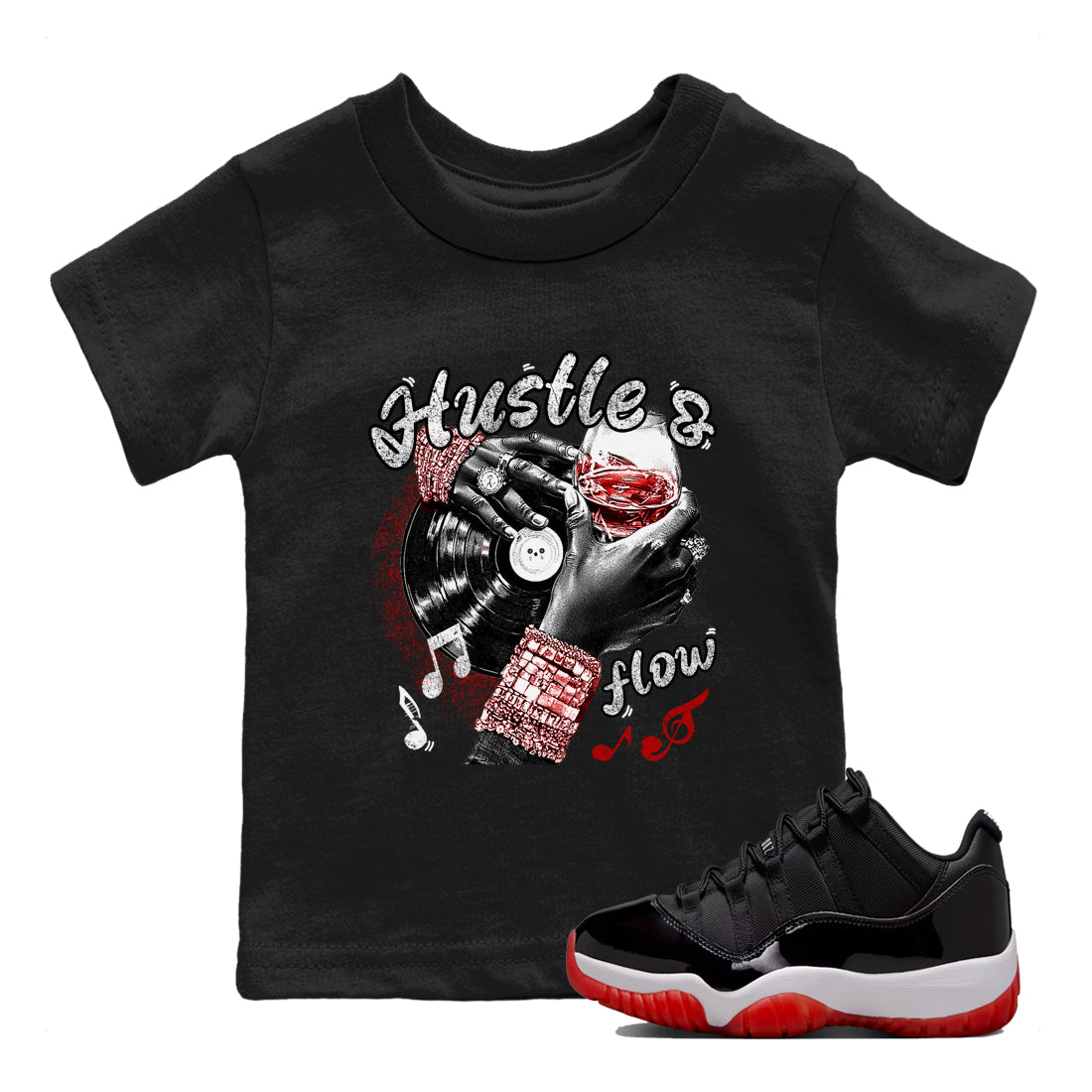 Hustle and Flow snkmatch Tees Kids - Air Jordan 11 Bred