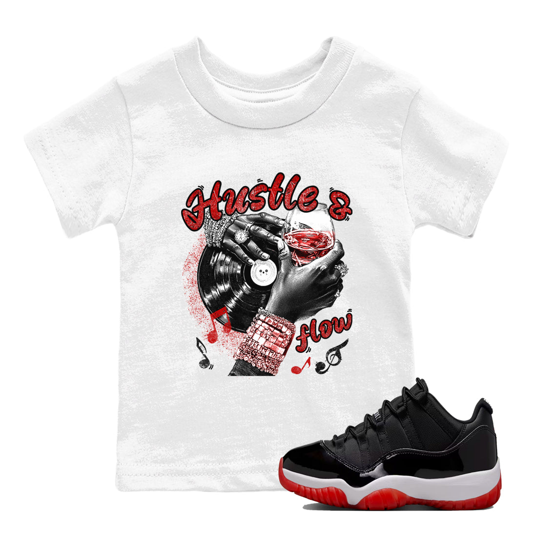 Hustle and Flow snkmatch Tees Kids - Air Jordan 11 Bred