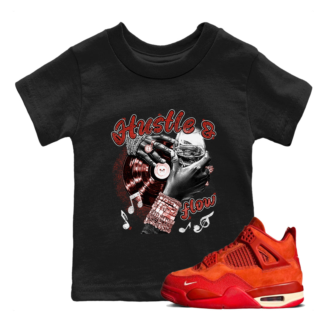 Hustle and Flow snkmatch Tees Kids - Air Jordan 4 Brick By Brick