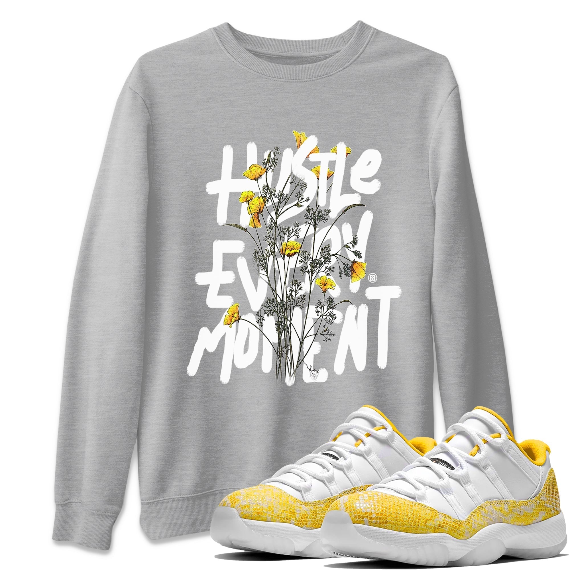 Hustle Every Moment Unisex Tops - Air Jordan 11 Yellow Python