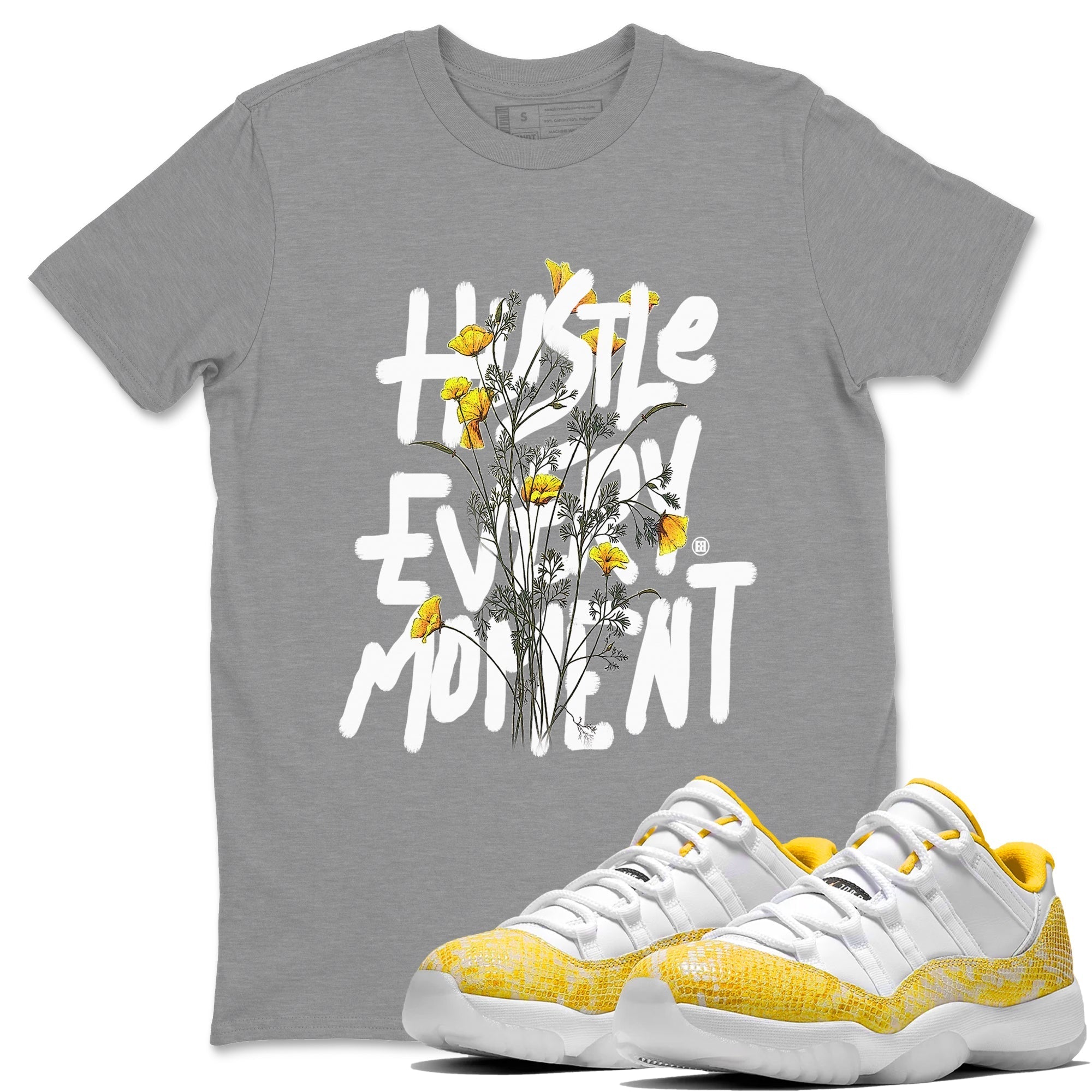 Hustle Every Moment Unisex Tops - Air Jordan 11 Yellow Python