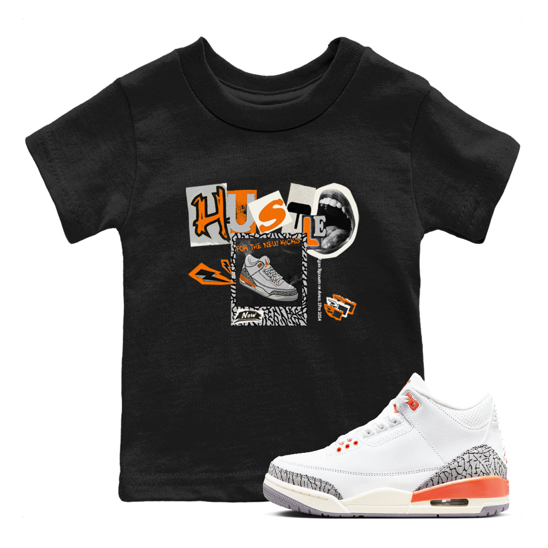Hustle For The New Kicks snkmatch Tees Kids - Air Jordan 3 Georgia Peach