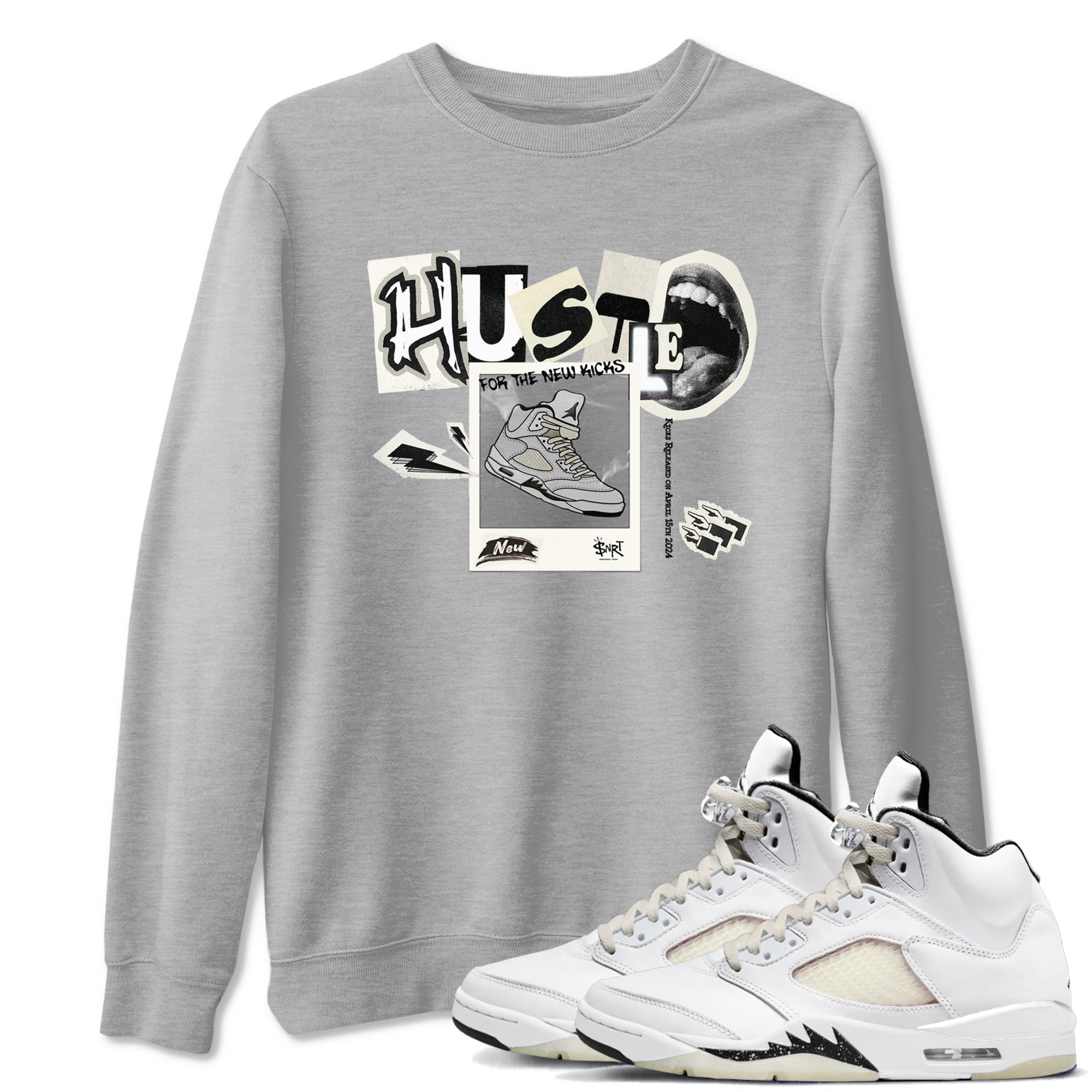 Hustle For The New Kicks snkmatch Tees - Air Jordan 5 Sail