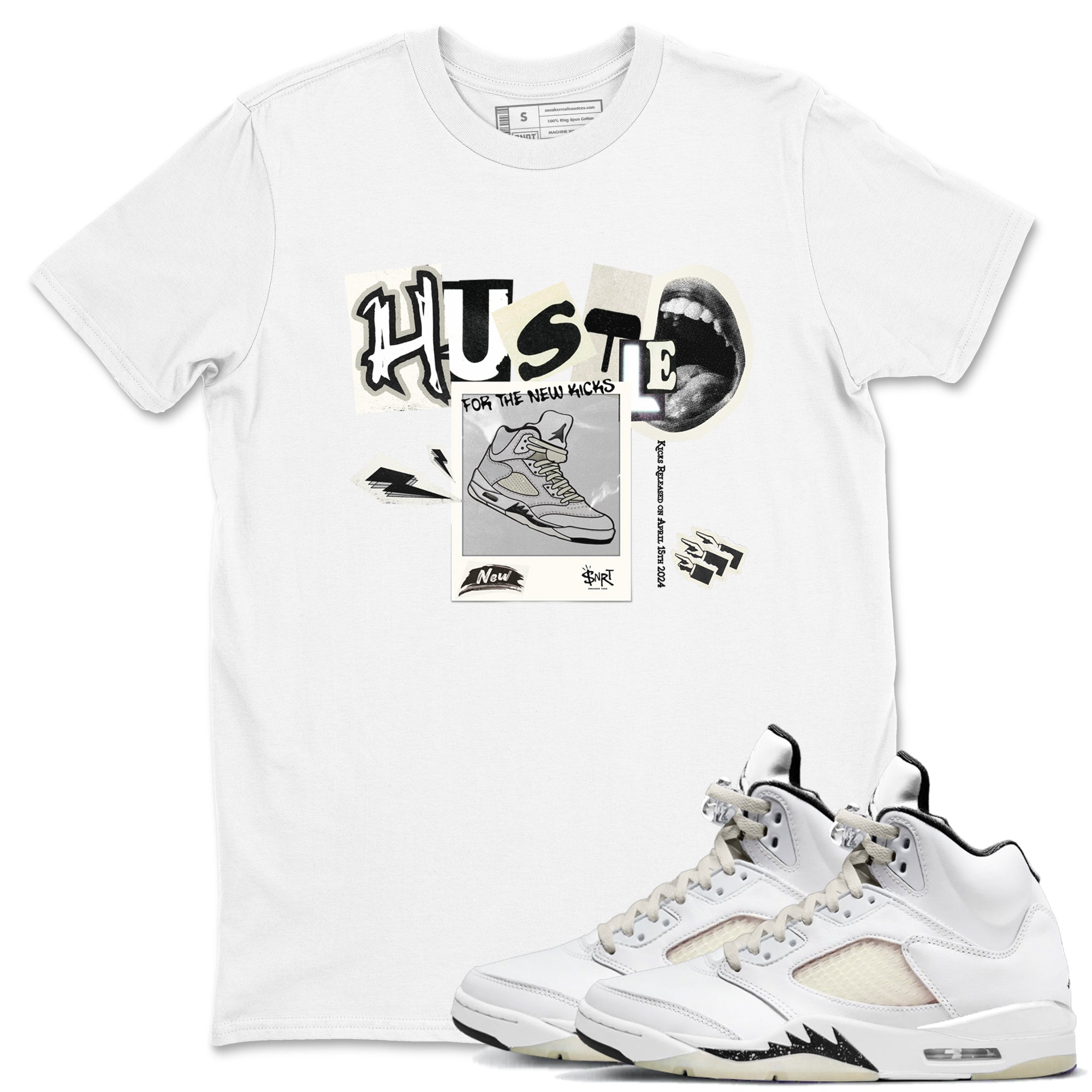 Hustle For The New Kicks snkmatch Tees - Air Jordan 5 Sail